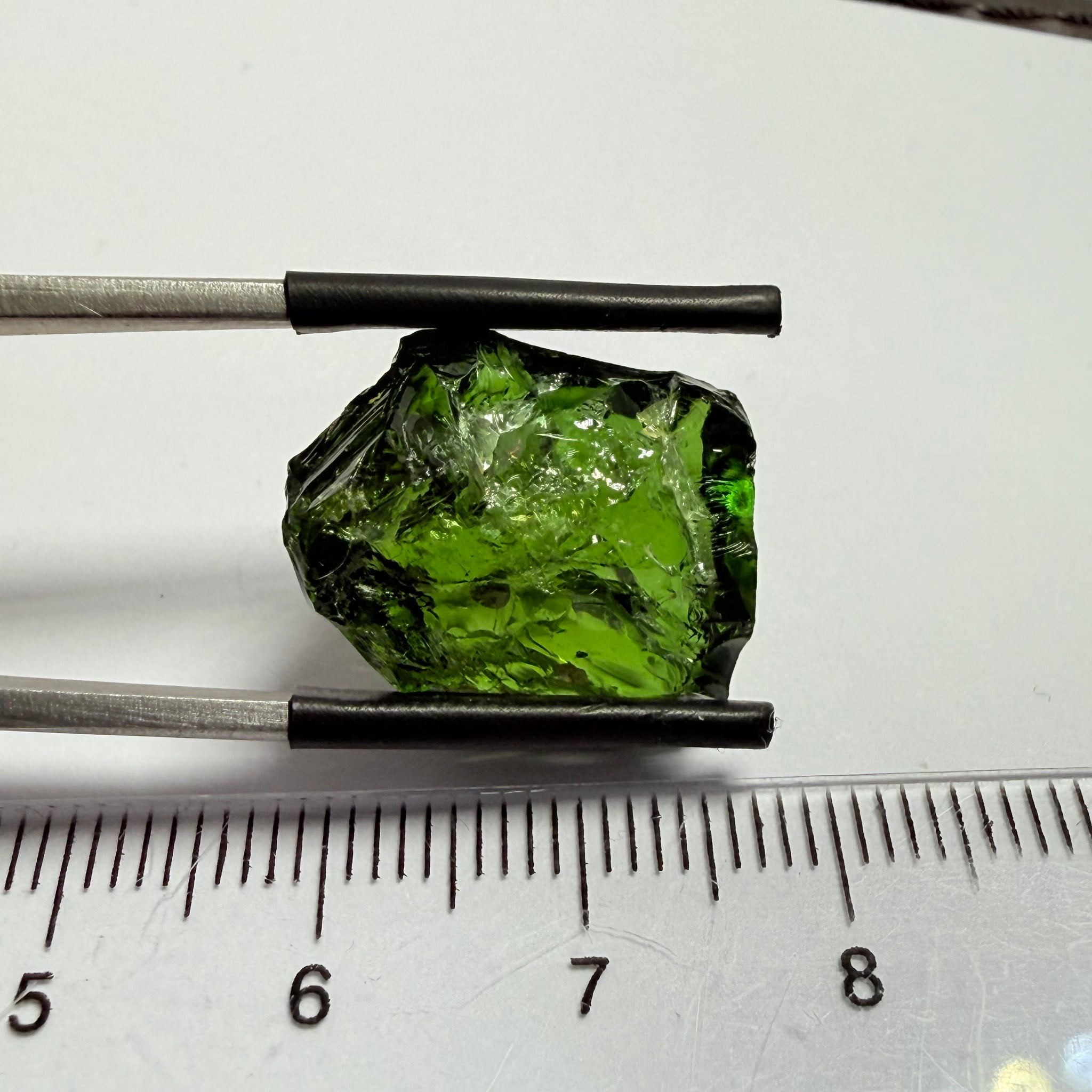 Chrome Tourmaline Crystal, 21.78ct, Landanai, Tanzania, Untreated Unheated
