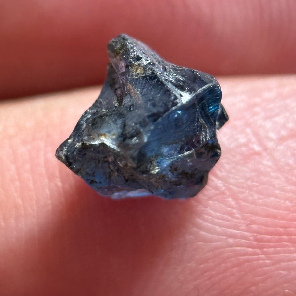 2.20ct Cobalt Spinel, Mahenge, Tanzania, Untreated Unheated, dividing cracks plus heavily included, specimen grade only