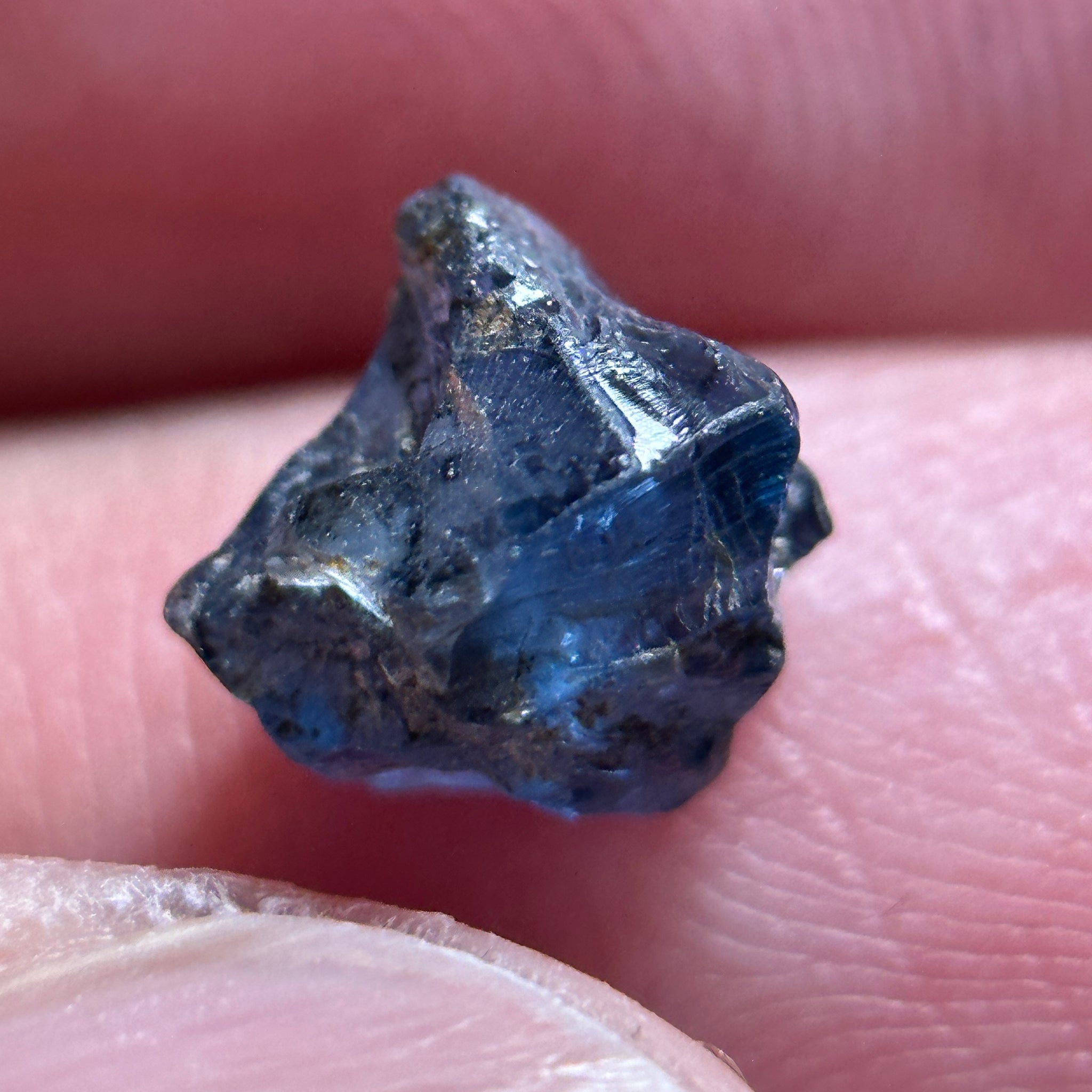 Cobalt Spinel, 2.20ct, Mahenge, Tanzania, Untreated Unheated, dividing cracks plus heavily included, specimen grade only