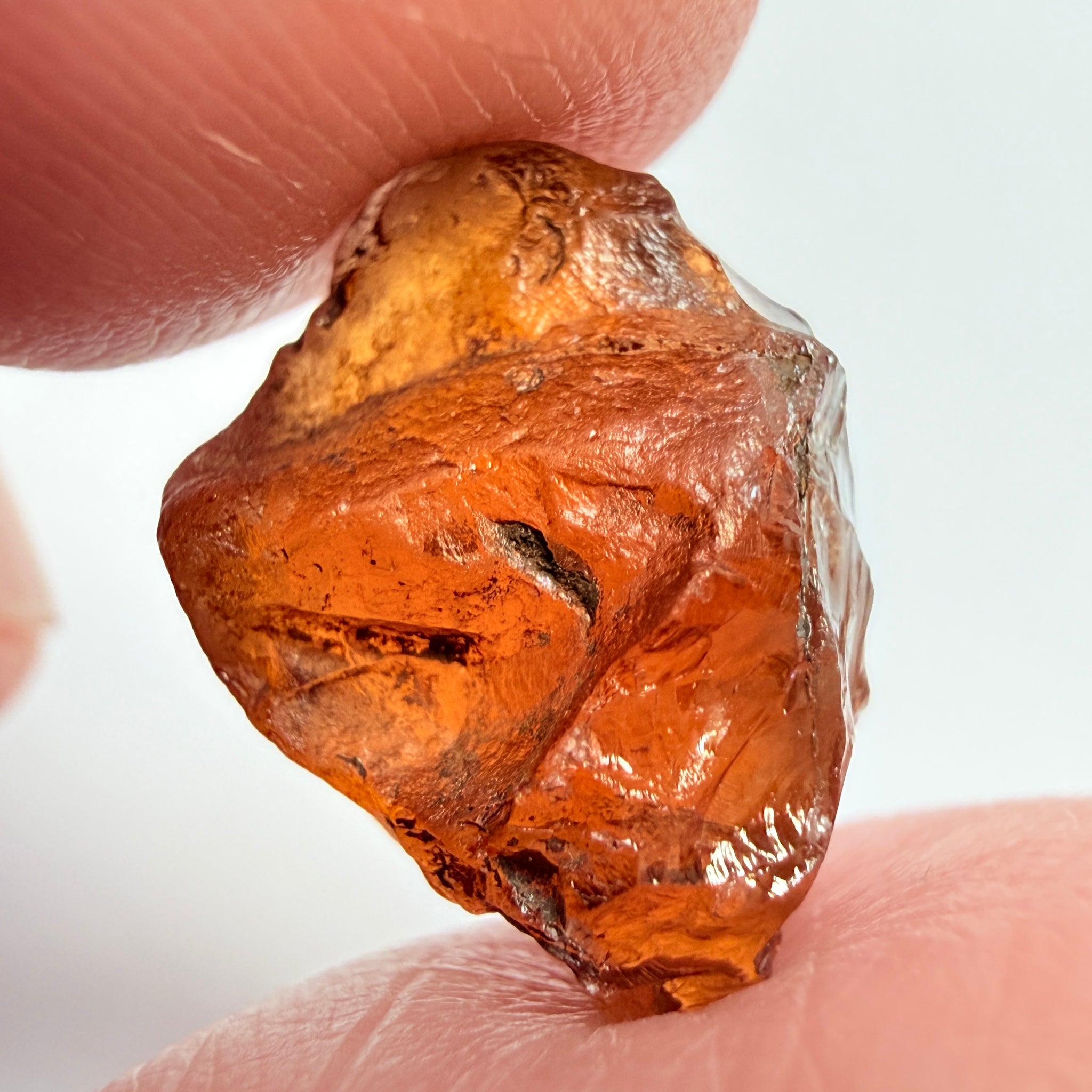 Malaya Garnet, 10.80ct, Tanzania, Untreated Unheated, no inclusions, slight silk but challenging shape to cut, see pics