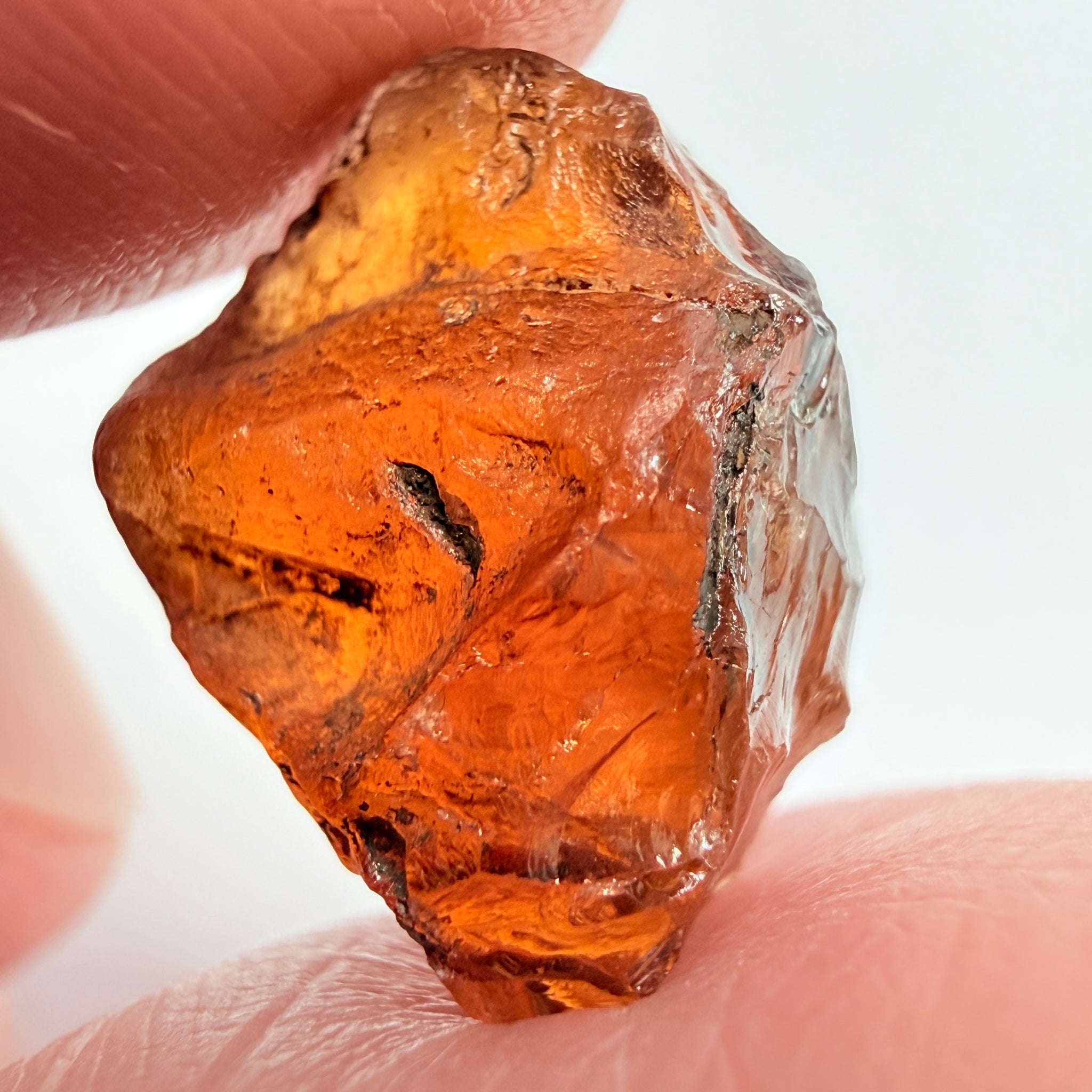 Malaya Garnet, 10.80ct, Tanzania, Untreated Unheated, no inclusions, slight silk but challenging shape to cut, see pics