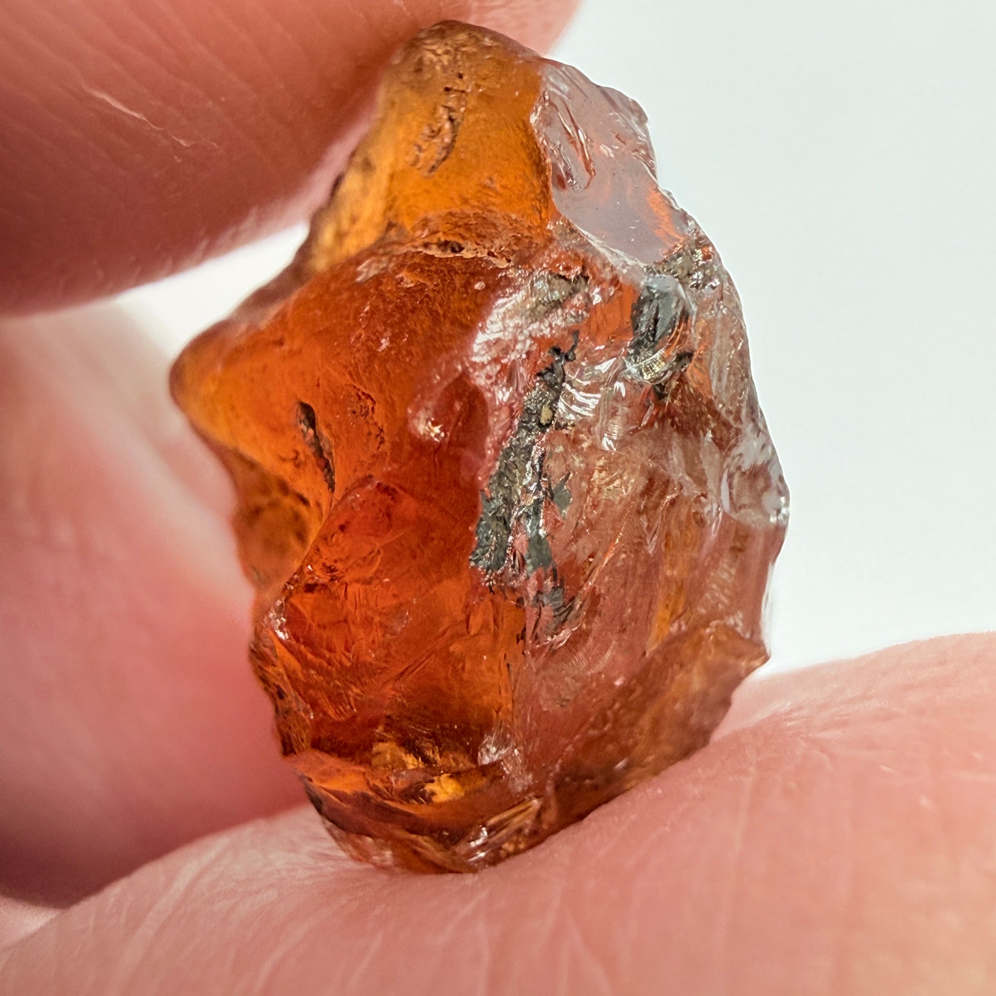 Malaya Garnet, 10.80ct, Tanzania, Untreated Unheated, no inclusions, slight silk but challenging shape to cut, see pics