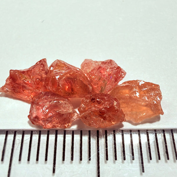 Umba Padparadscha Sapphire Lot, 5.91ct, Umba Valley, Tanzania, Untreated Unheated, Si-vs, 0.98ct, average size. Tiny stones