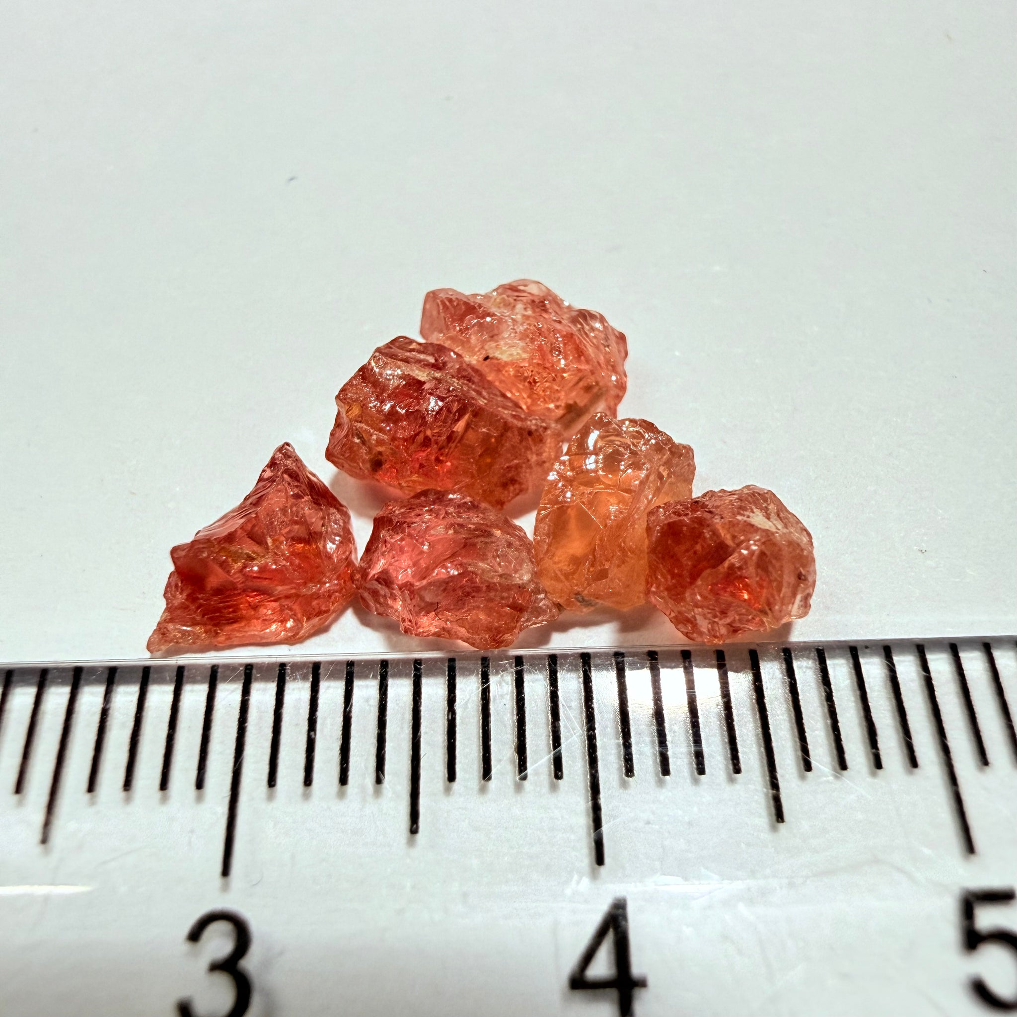 Umba Padparadscha Sapphire Lot, 5.91ct, Umba Valley, Tanzania, Untreated Unheated, Si-vs, 0.98ct, average size. Tiny stones