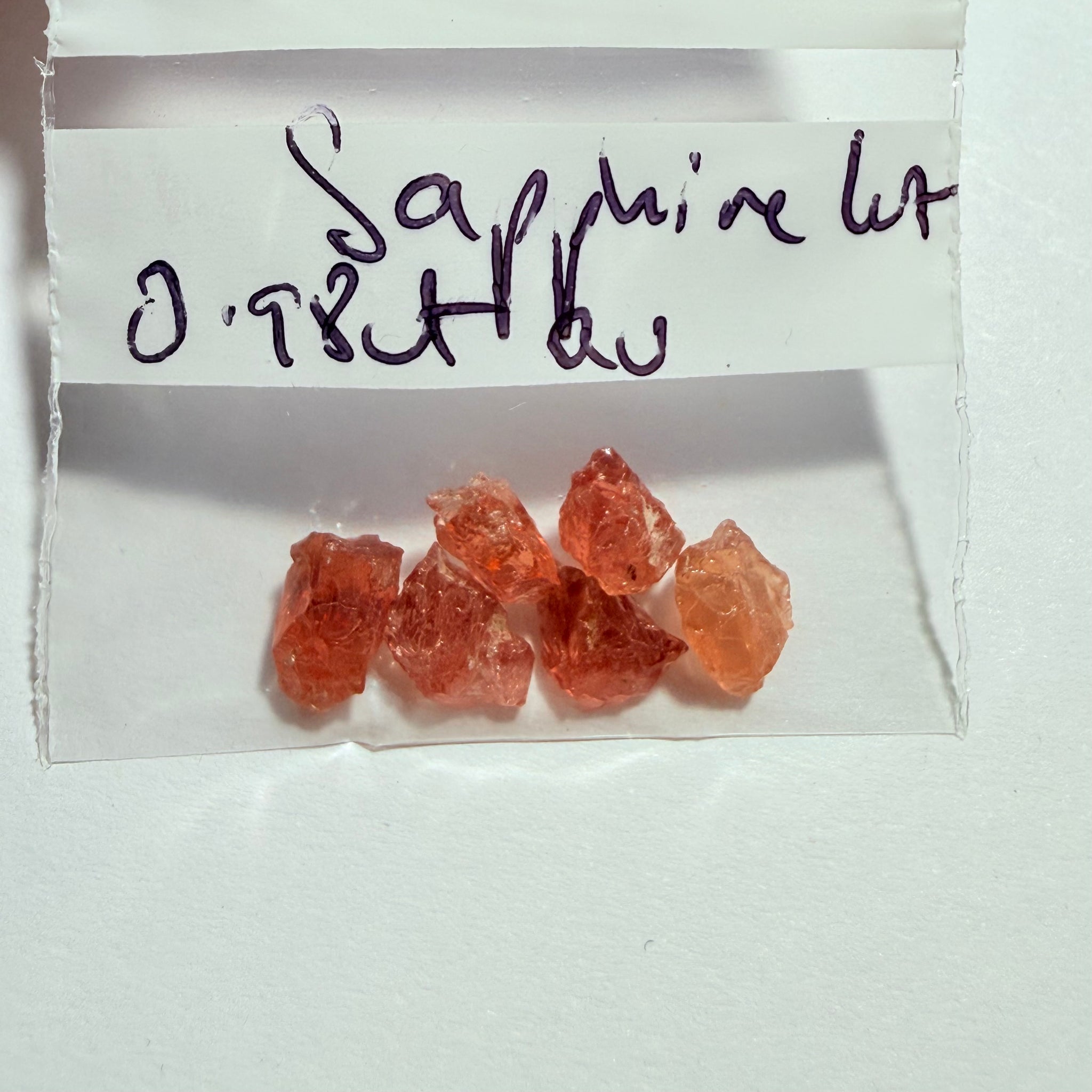 Umba Padparadscha Sapphire Lot, 5.91ct, Umba Valley, Tanzania, Untreated Unheated, Si-vs, 0.98ct, average size. Tiny stones