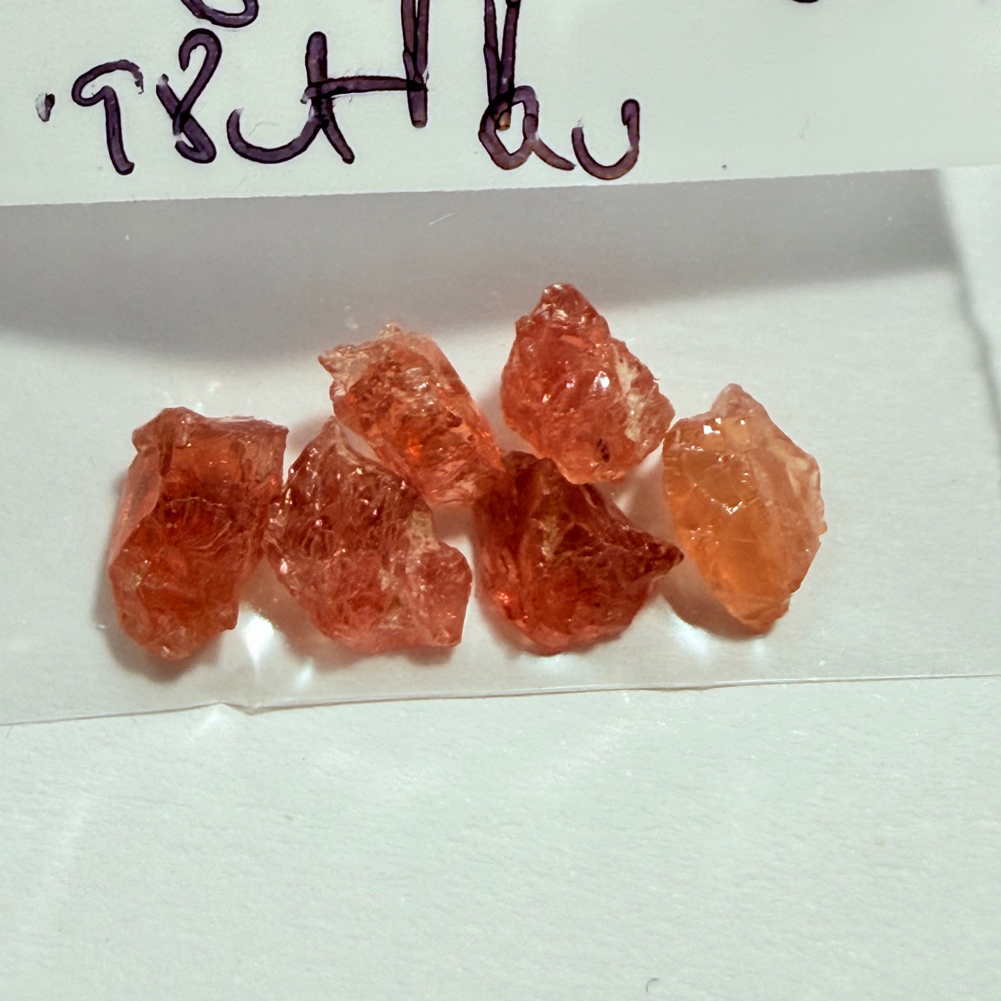 Umba Padparadscha Sapphire Lot, 5.91ct, Umba Valley, Tanzania, Untreated Unheated, Si-vs, 0.98ct, average size. Tiny stones