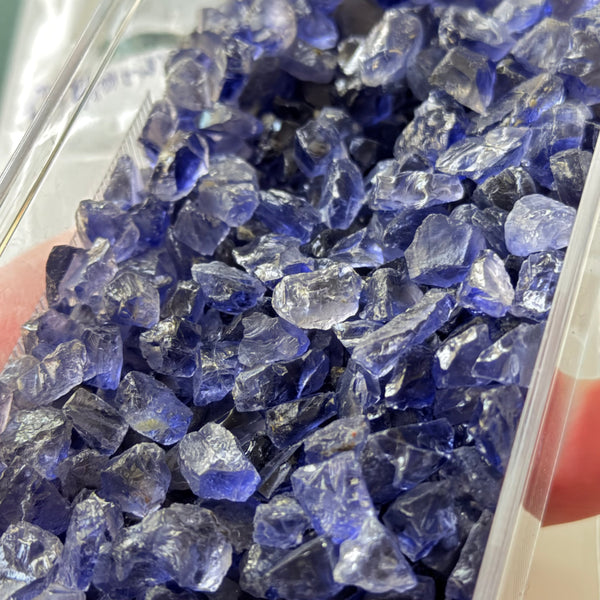 Iolite from Babati, Tanzania, Untreated Unheated, FACETING ROUGH, EYE CLEAN SINGLES- price is per stone on a bind pour basis, av size is 2.6ct