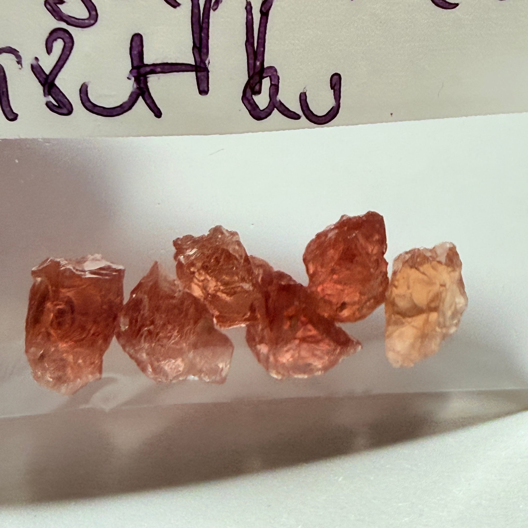 Umba Padparadscha Sapphire Lot, 5.91ct, Umba Valley, Tanzania, Untreated Unheated, Si-vs, 0.98ct, average size. Tiny stones
