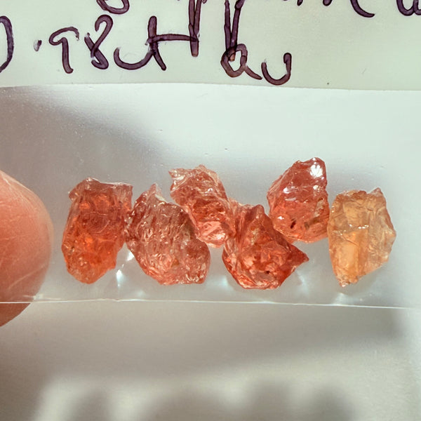 Umba Padparadscha Sapphire Lot, 5.91ct, Umba Valley, Tanzania, Untreated Unheated, Si-vs, 0.98ct, average size. Tiny stones