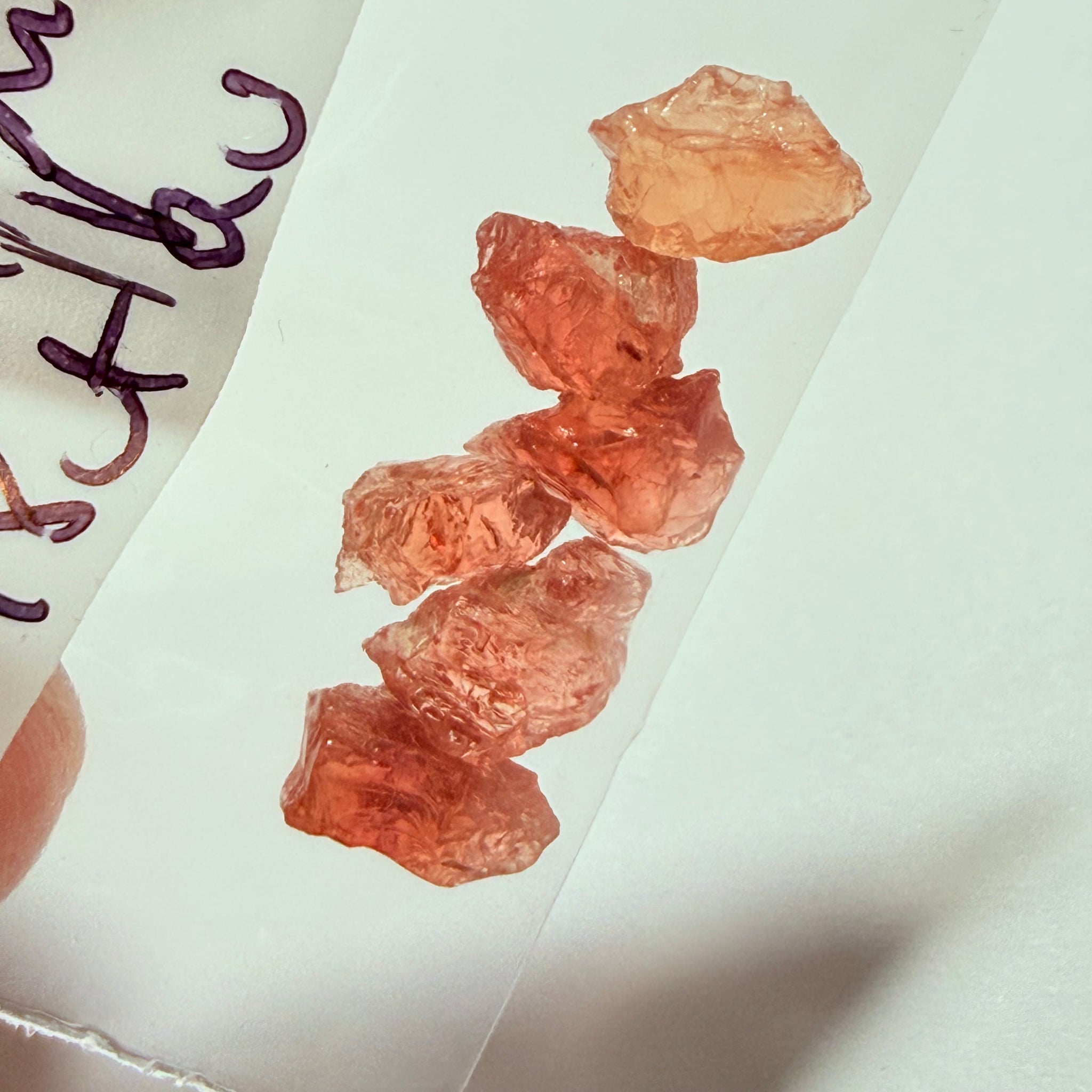 Umba Padparadscha Sapphire Lot, 5.91ct, Umba Valley, Tanzania, Untreated Unheated, Si-vs, 0.98ct, average size. Tiny stones