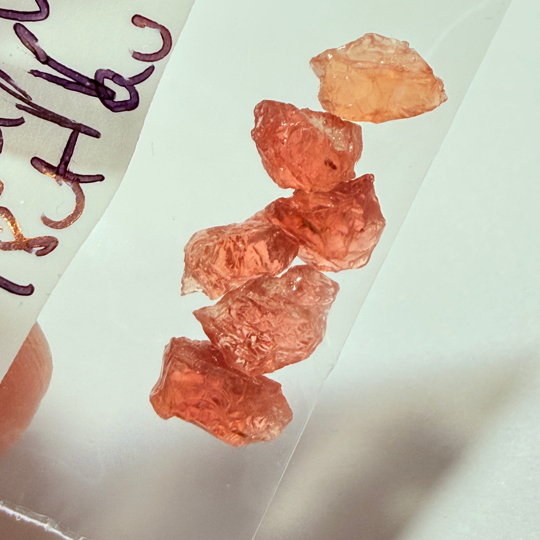 Umba Padparadscha Sapphire Lot, 5.91ct, Umba Valley, Tanzania, Untreated Unheated, Si-vs, 0.98ct, average size. Tiny stones