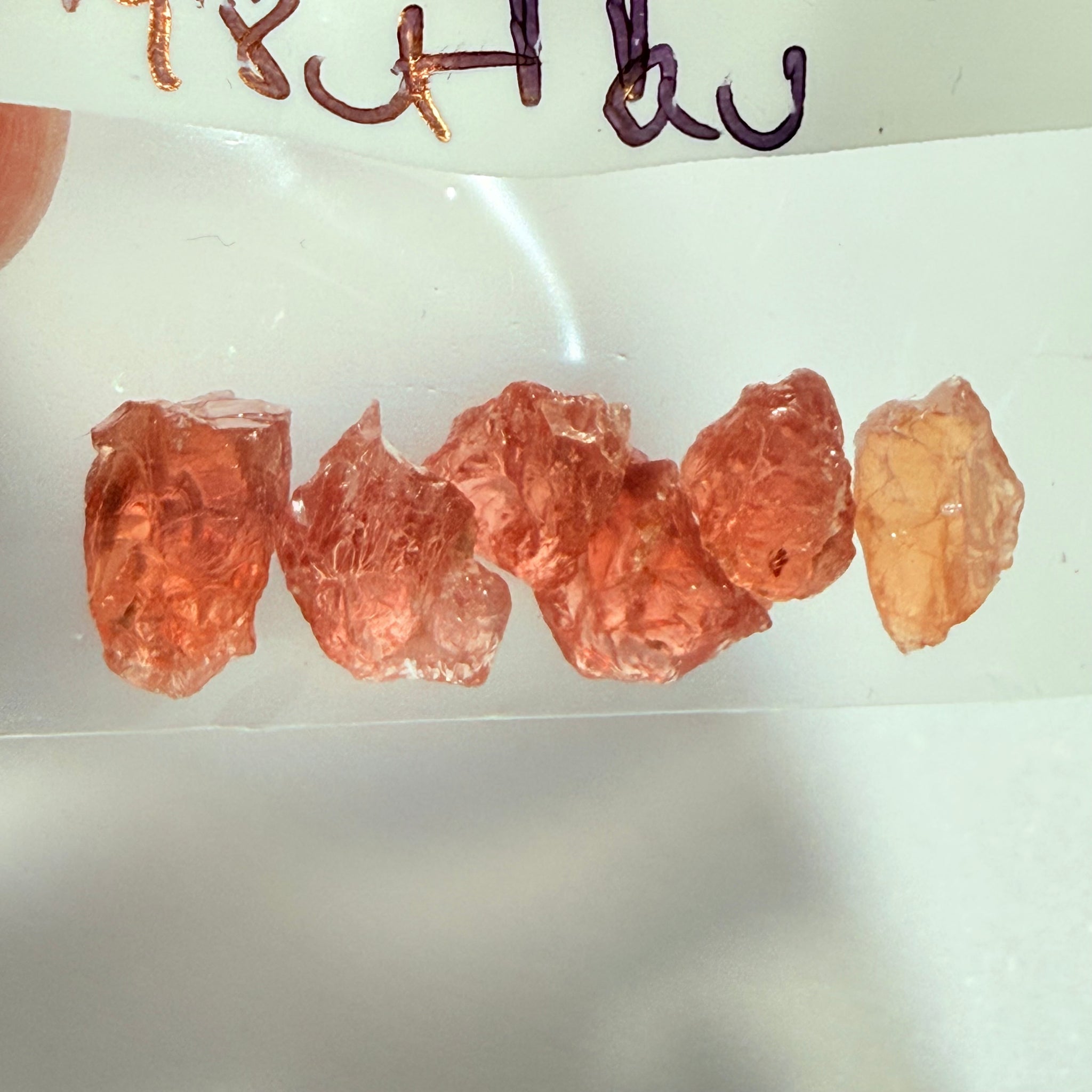 Umba Padparadscha Sapphire Lot, 5.91ct, Umba Valley, Tanzania, Untreated Unheated, Si-vs, 0.98ct, average size. Tiny stones
