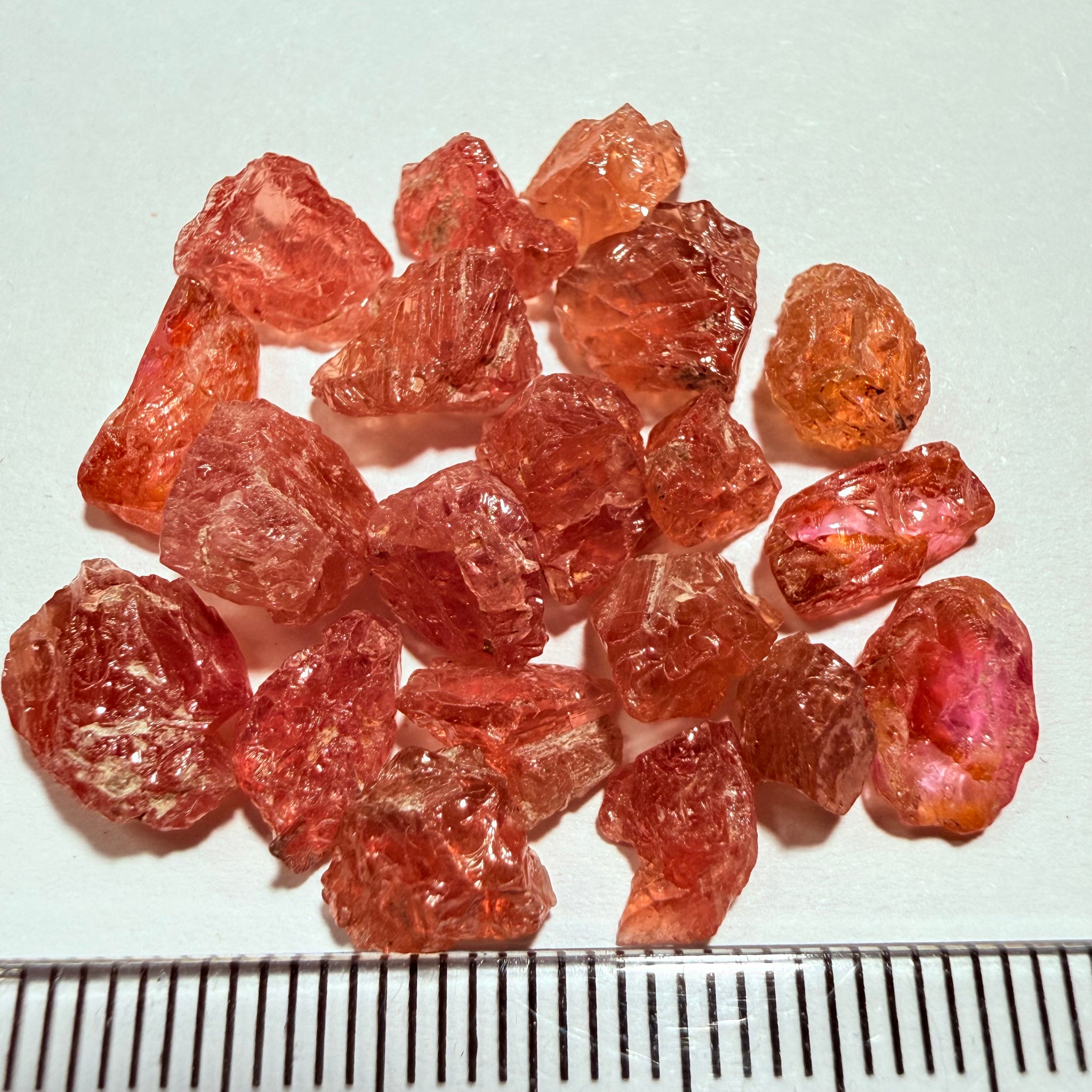 Umba Padparadscha Sapphire Lot, 36.23ct, Umba Valley, Tanzania, Untreated Unheated, all included so not for faceting. But great for setting in jewellery as is