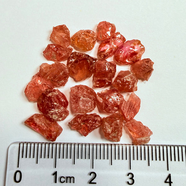 Umba Padparadscha Sapphire Lot, 36.23ct, Umba Valley, Tanzania, Untreated Unheated, all included so not for faceting. But great for setting in jewellery as is