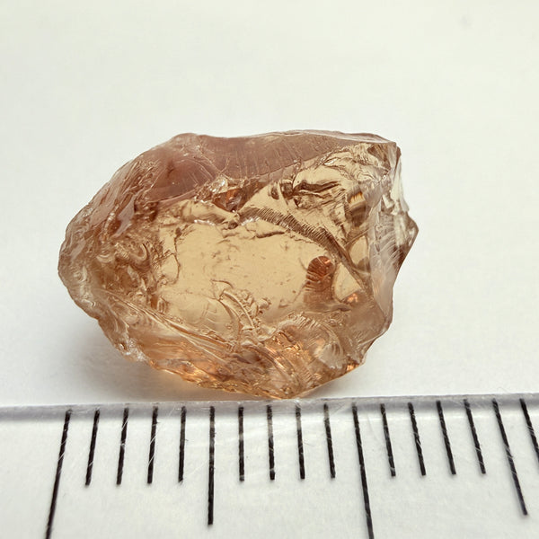 Malaya Garnet, 6.44ct, Tanzania, Untreated Unheated, inclusion on the outside, see marked circle, rest faint needles, shape flattish, see pics