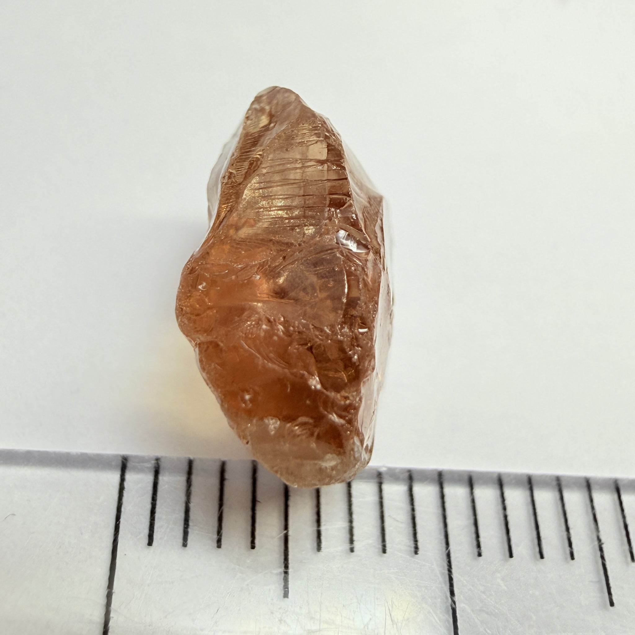 Malaya Garnet, 6.44ct, Tanzania, Untreated Unheated, inclusion on the outside, see marked circle, rest faint needles, shape flattish, see pics