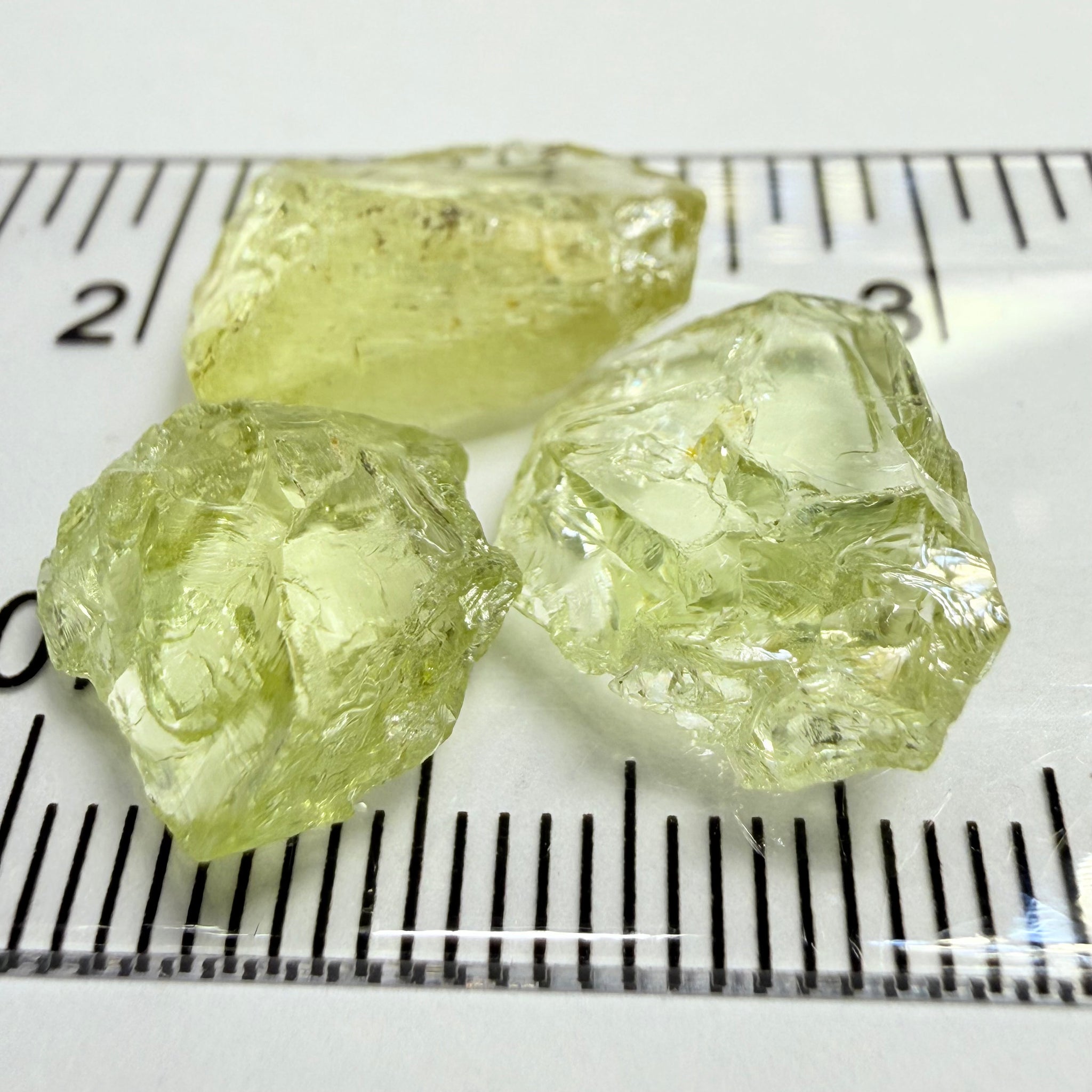 Heliodor, 16.95ct Lot, 3pcs, Loliondo, Tanzania, Untreated Unheated, flats, vvs-if, great for setting as is or tablet/portrait cuts