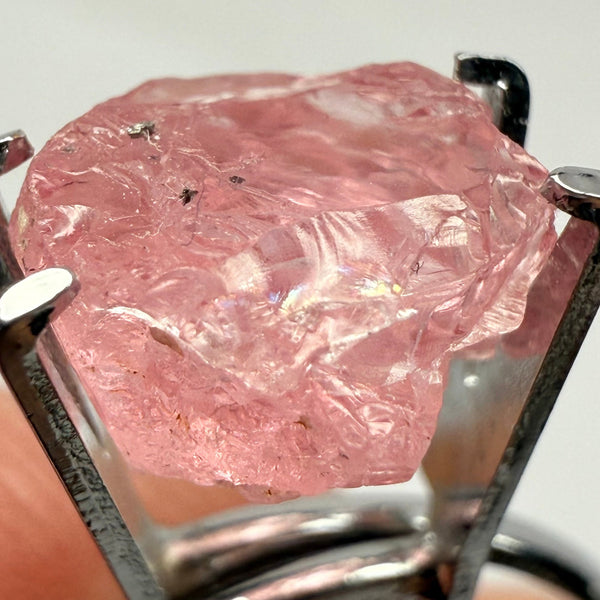 Mahenge Spinel, 4.33ct, Tanzania, Untreated Unheated, included stone, set into jewellery as is, setting idea of what it would look like in a ring is shown