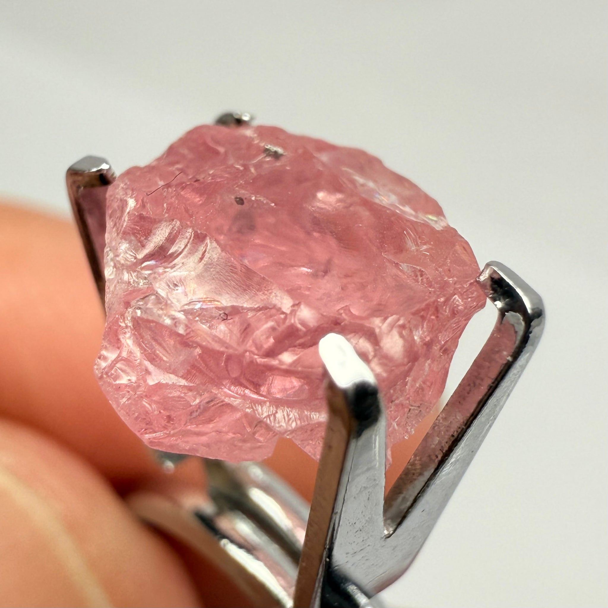 Mahenge Spinel, 4.33ct, Tanzania, Untreated Unheated, included stone, set into jewellery as is, setting idea of what it would look like in a ring is shown