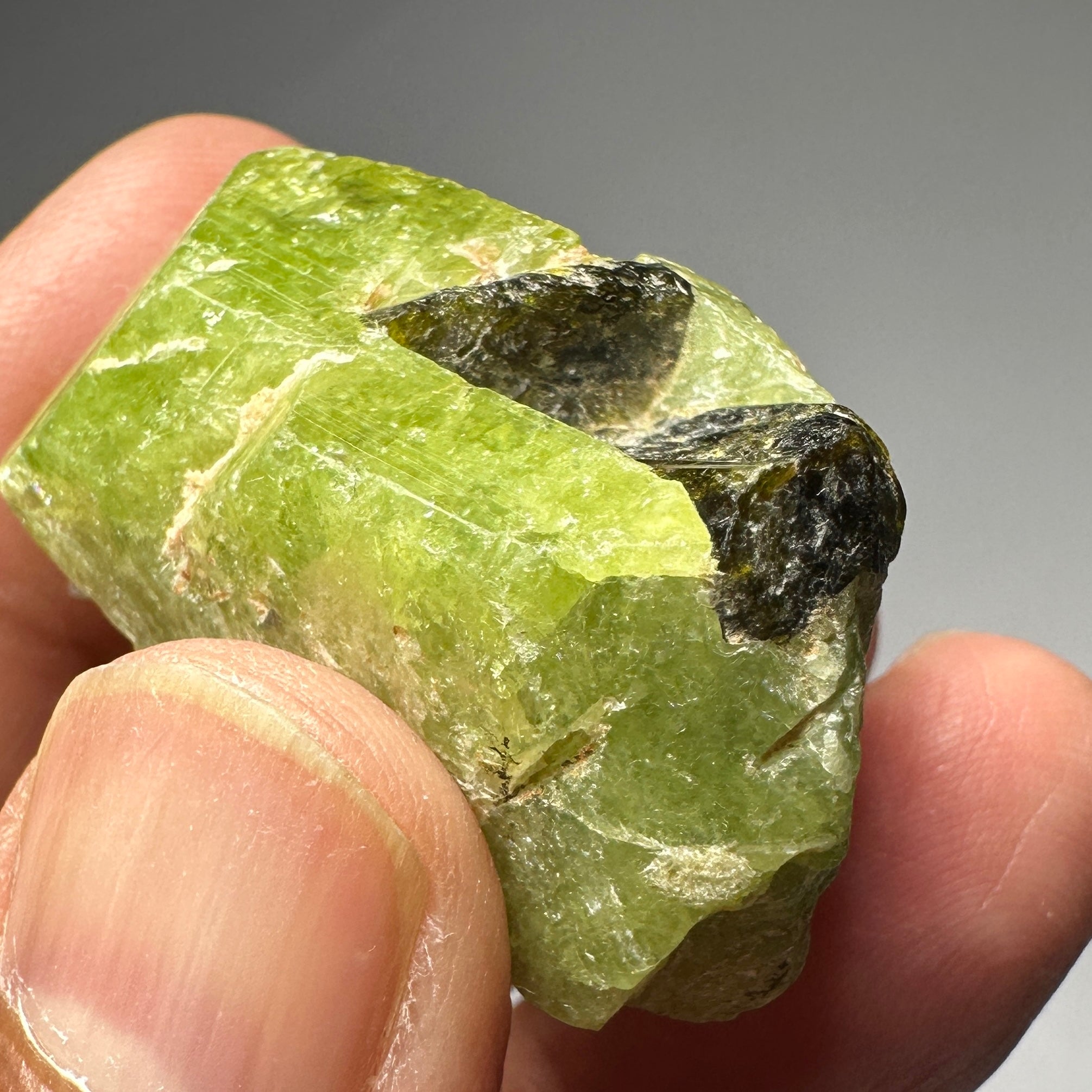 Tsavorite crystal with Tourmaline, 154.84ct, Merelani, Tanzania, Untreated Unheated