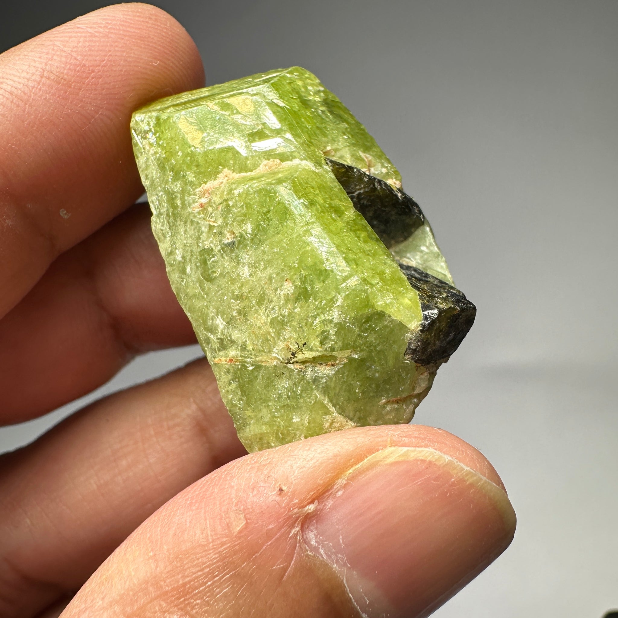 Tsavorite crystal with Tourmaline, 154.84ct, Merelani, Tanzania, Untreated Unheated
