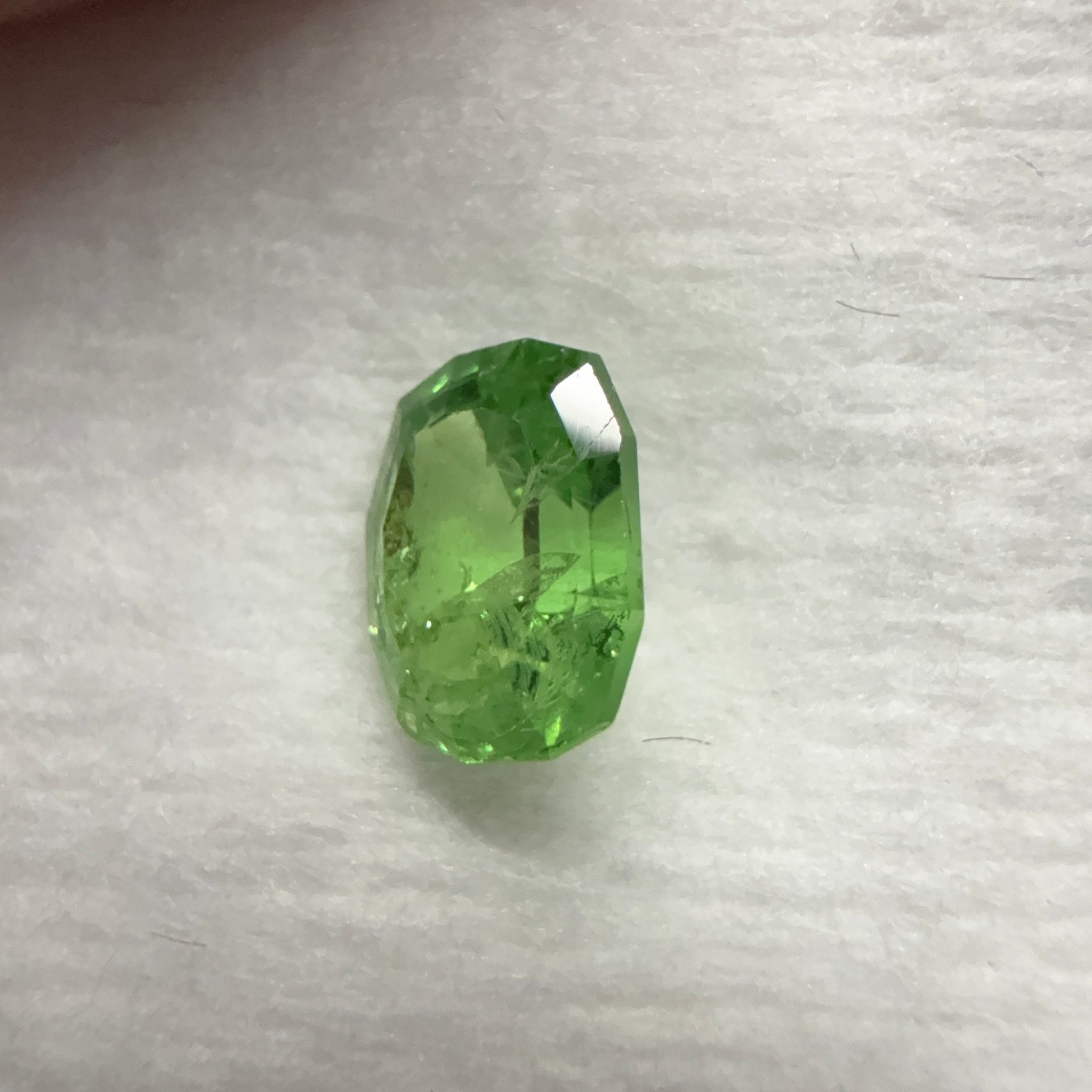 Tsavorite Garnet, 0.67ct, Kenya, Unheated Untreated, native cut.