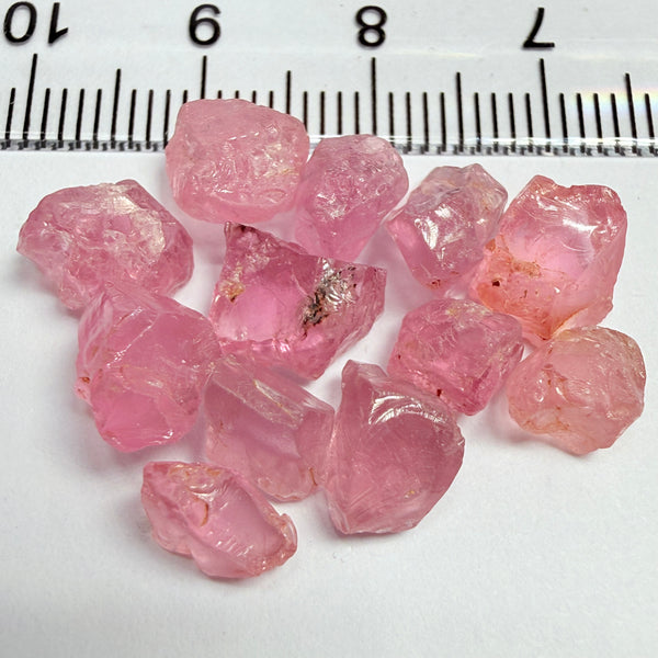 Spinel Lot, 26.59ct, Tanzania, Untreated Unheated, slightly included to included stones, 1.46ct-2.74ct, works out to slightly under US$30/ct