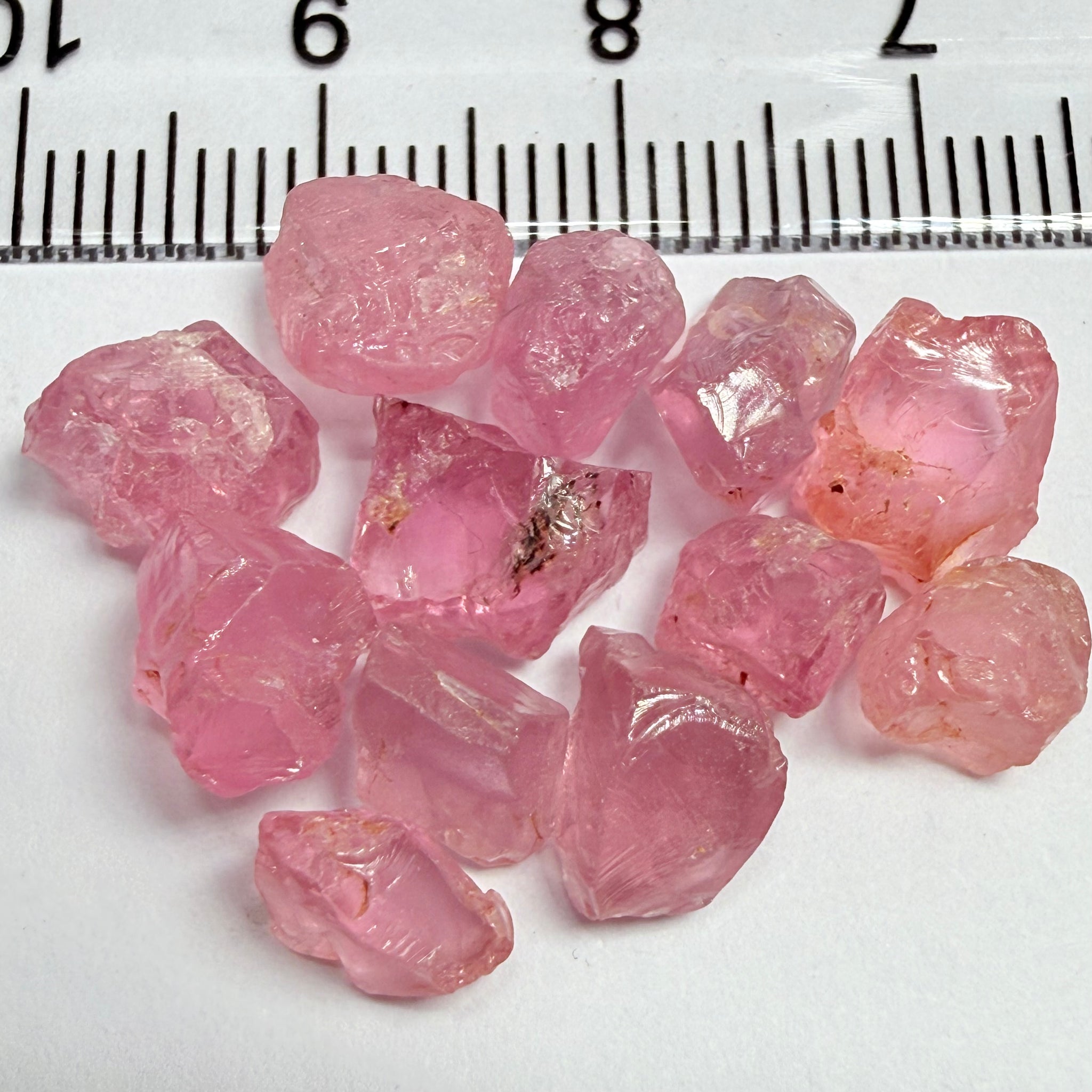 Spinel Lot, 26.59ct, Tanzania, Untreated Unheated, slightly included to included stones, 1.46ct-2.74ct