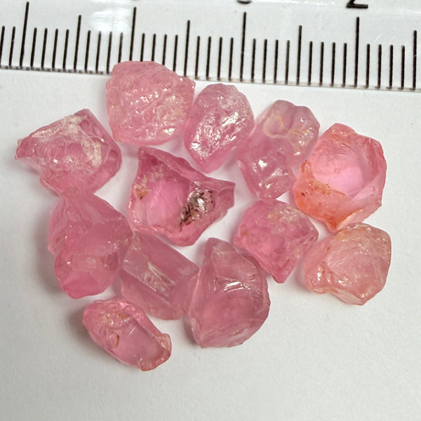 Spinel Lot, 26.59ct, Tanzania, Untreated Unheated, slightly included to included stones, 1.46ct-2.74ct