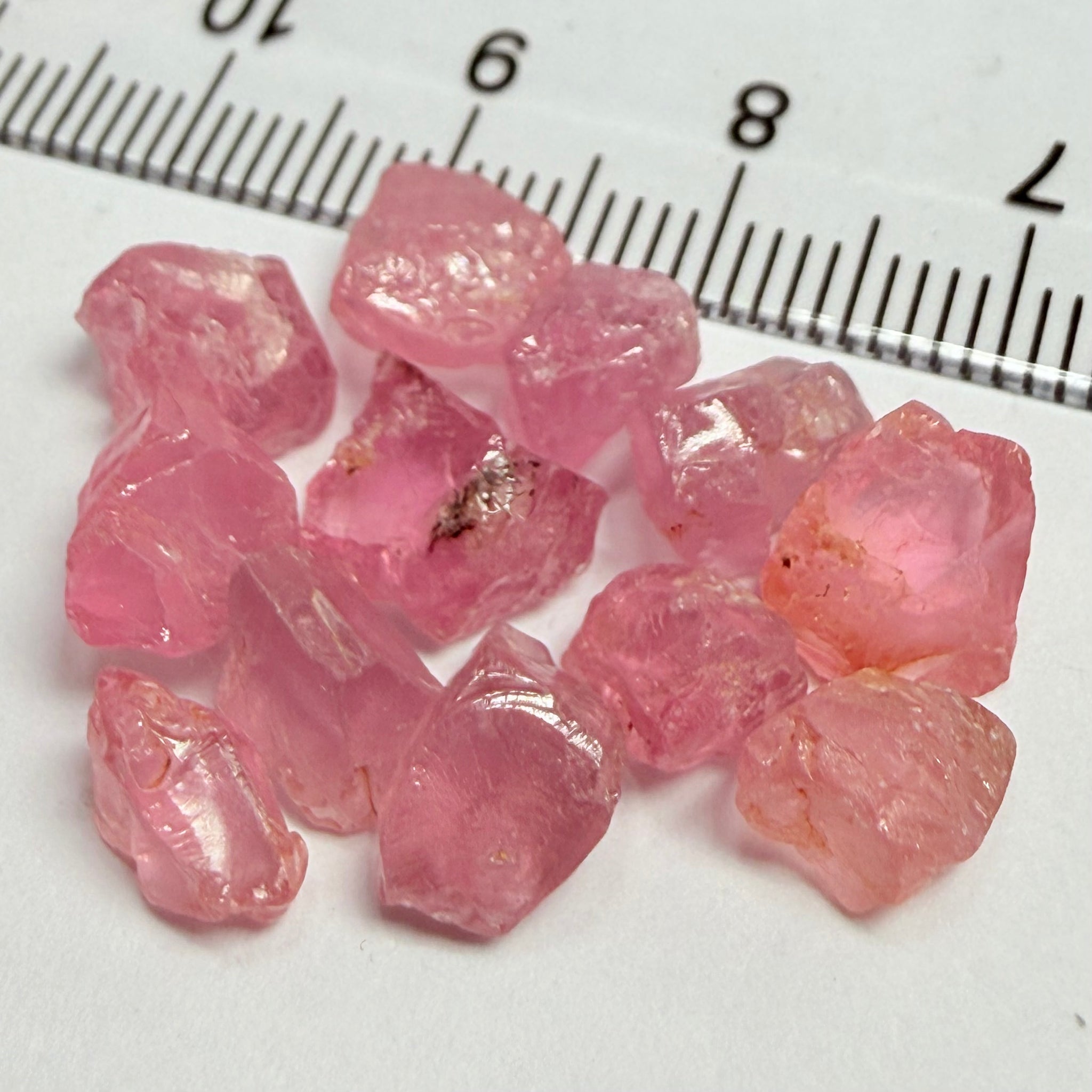 Spinel Lot, 26.59ct, Tanzania, Untreated Unheated, slightly included to included stones, 1.46ct-2.74ct