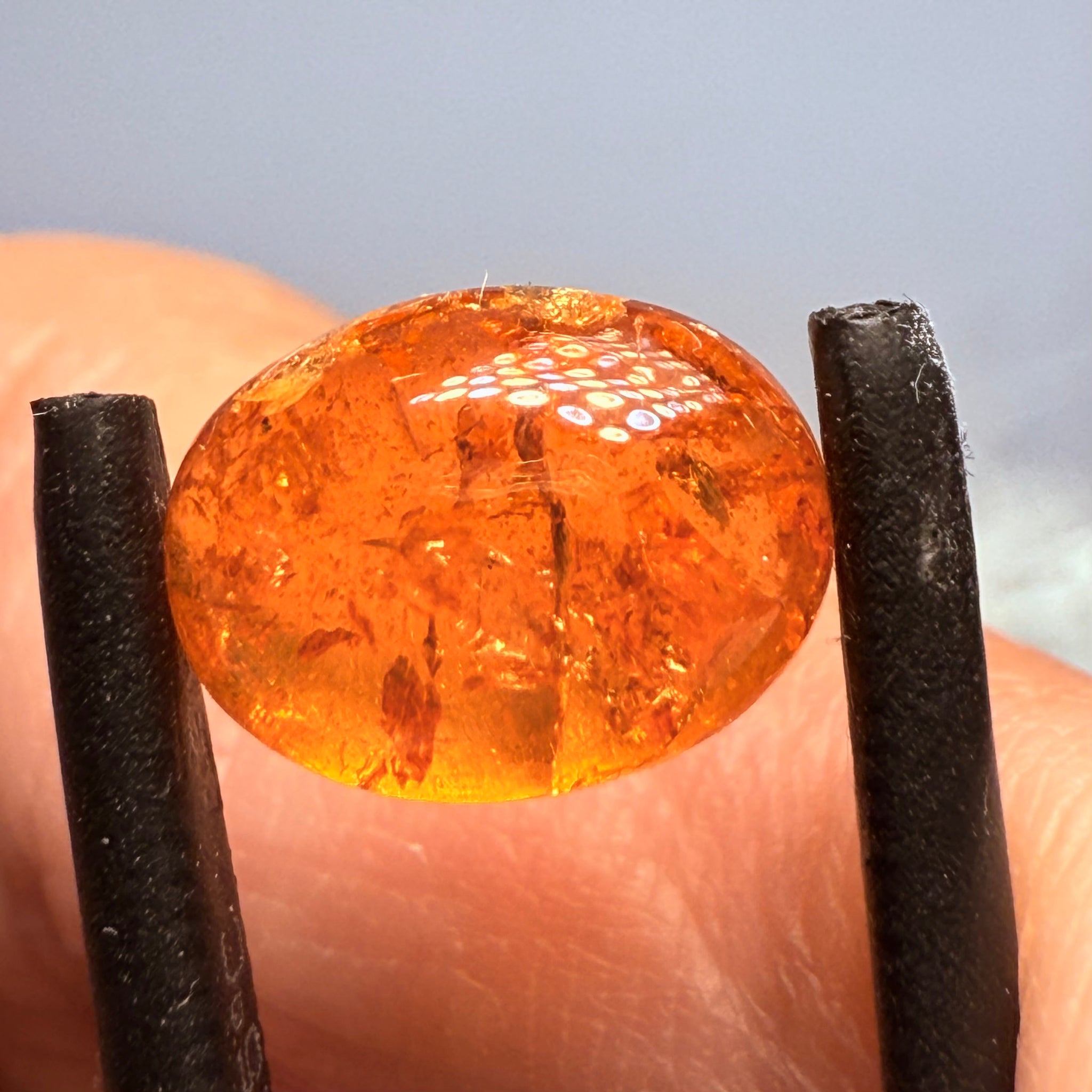 Mandarin Spessartite Cabochon, 4.27ct, Loliondo, Tanzania, Untreated Unheated
