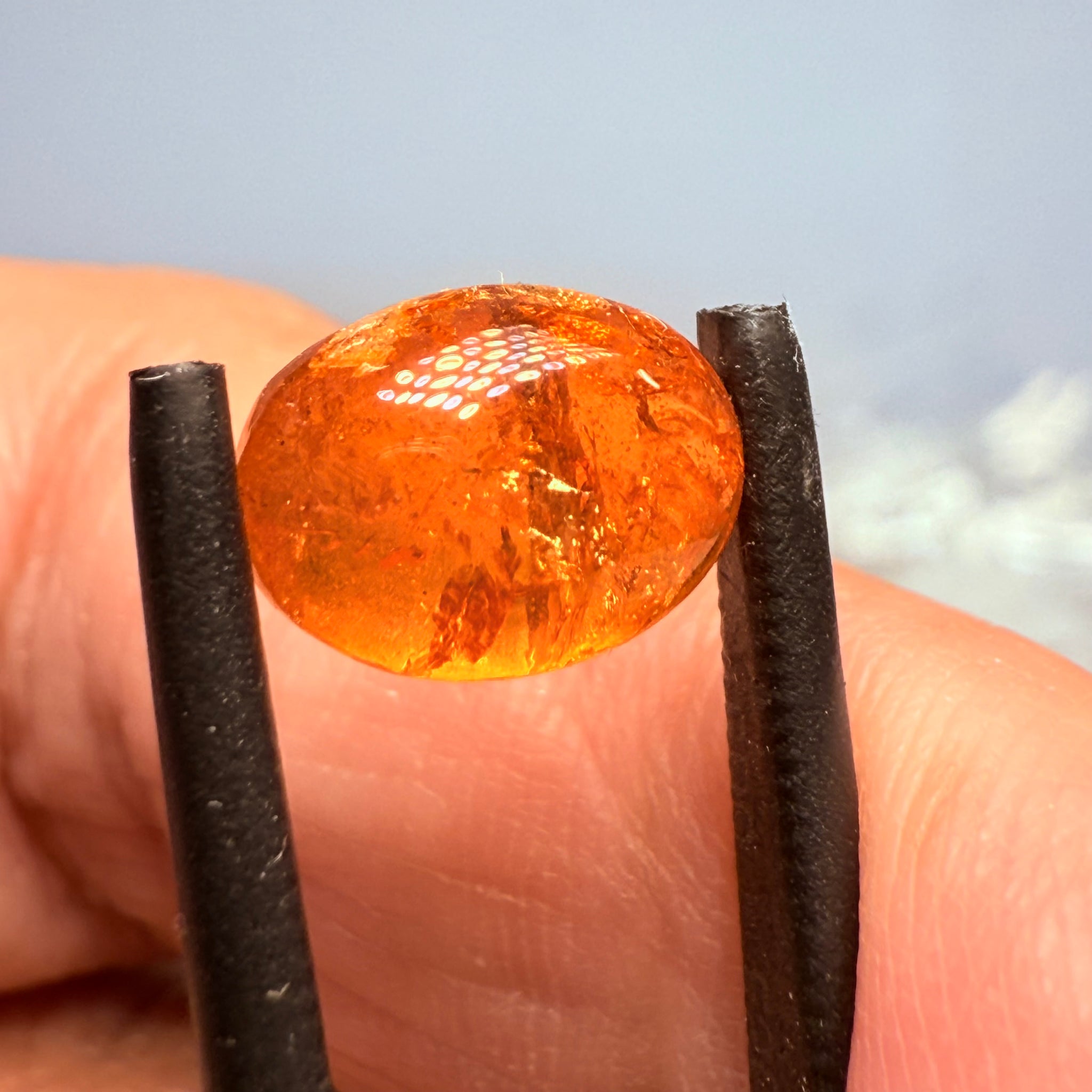 Mandarin Spessartite Cabochon, 4.27ct, Loliondo, Tanzania, Untreated Unheated