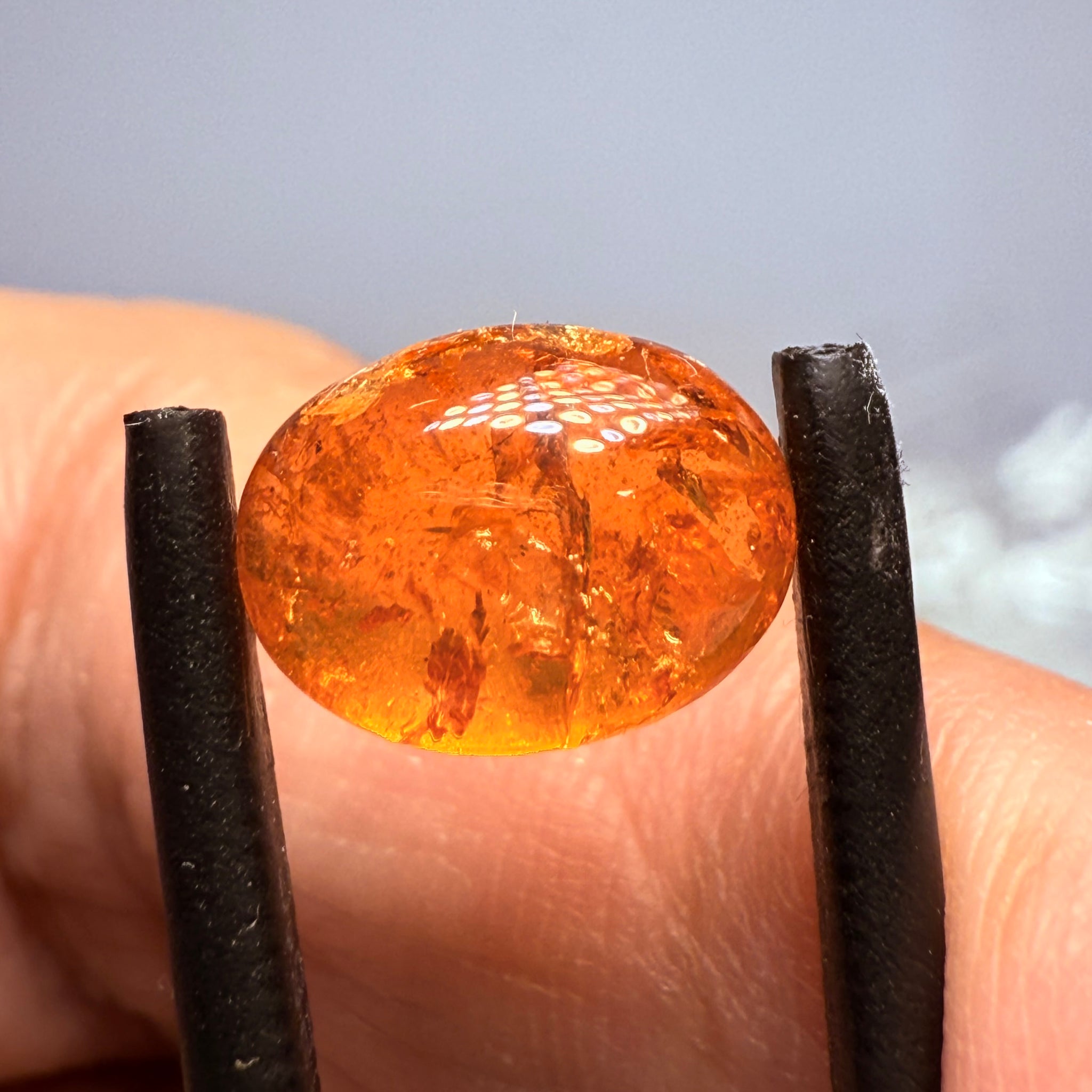 Mandarin Spessartite Cabochon, 4.27ct, Loliondo, Tanzania, Untreated Unheated