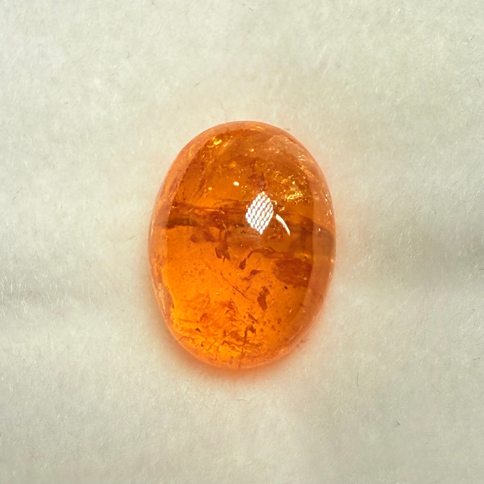 Mandarin Spessartite Cabochon, 4.27ct, Loliondo, Tanzania, Untreated Unheated