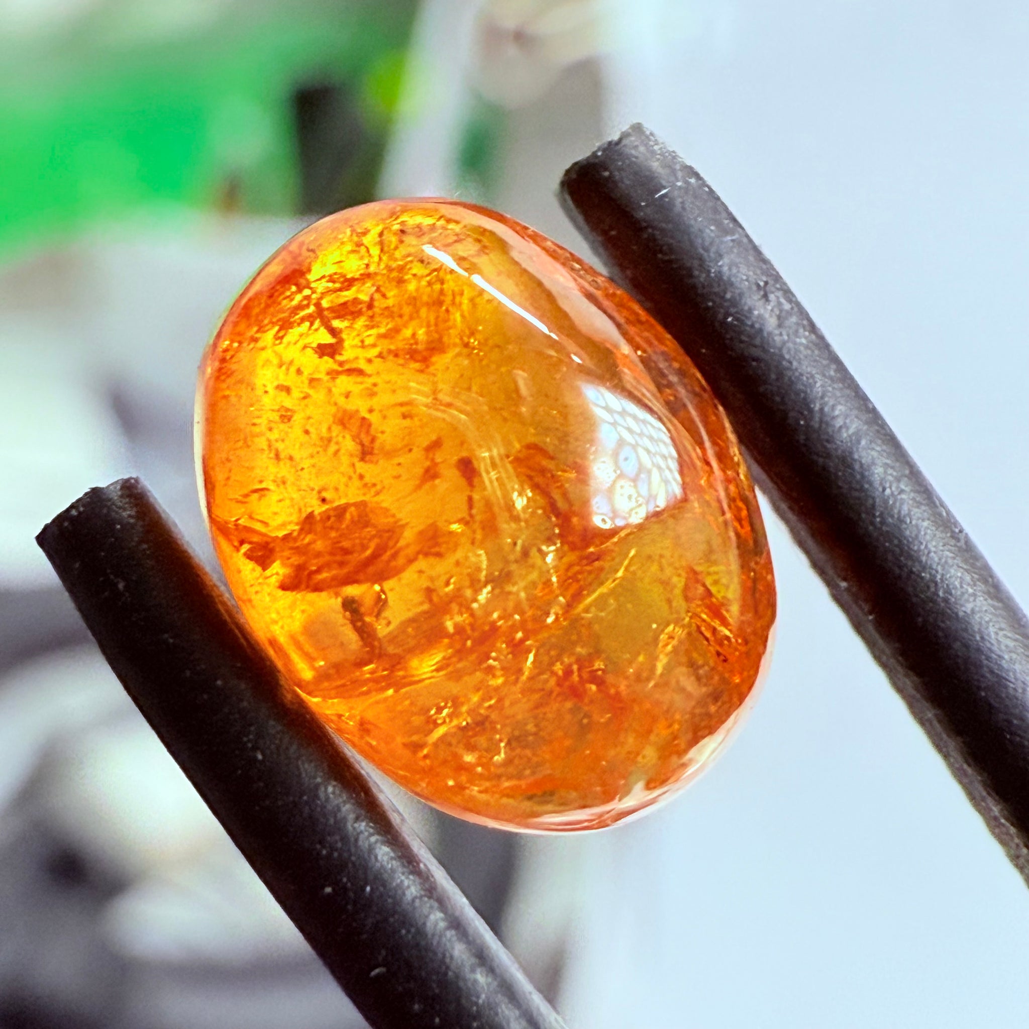 Mandarin Spessartite Cabochon, 4.27ct, Loliondo, Tanzania, Untreated Unheated