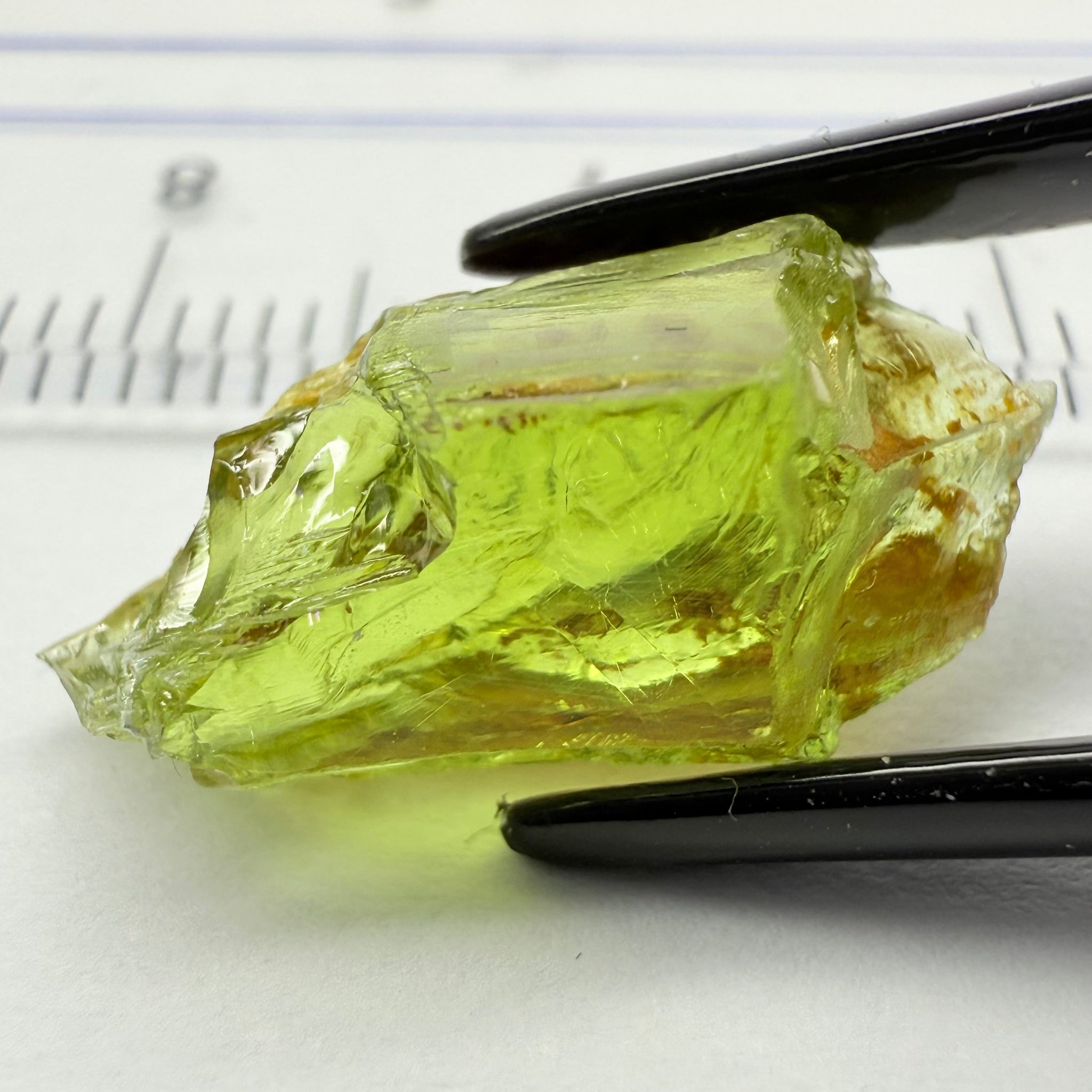 Peridot, 8.41ct, Dodoma, Tanzania, Untreated Unheated, just silky fine needling happening inside under a strong gemlight