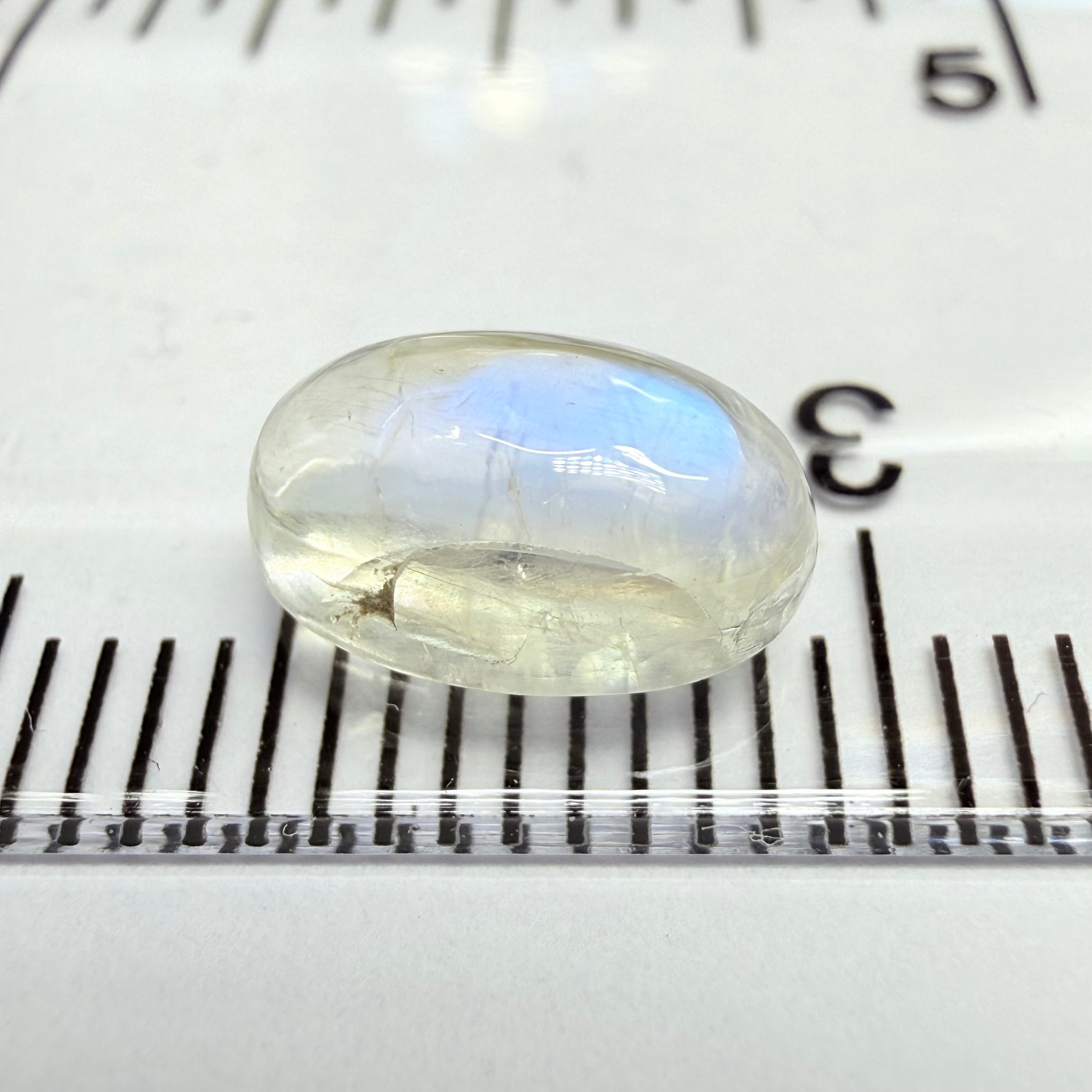Blue Sheen Moonstone Cabochon, 1.79ct, Tanzania, Untreated Unheated