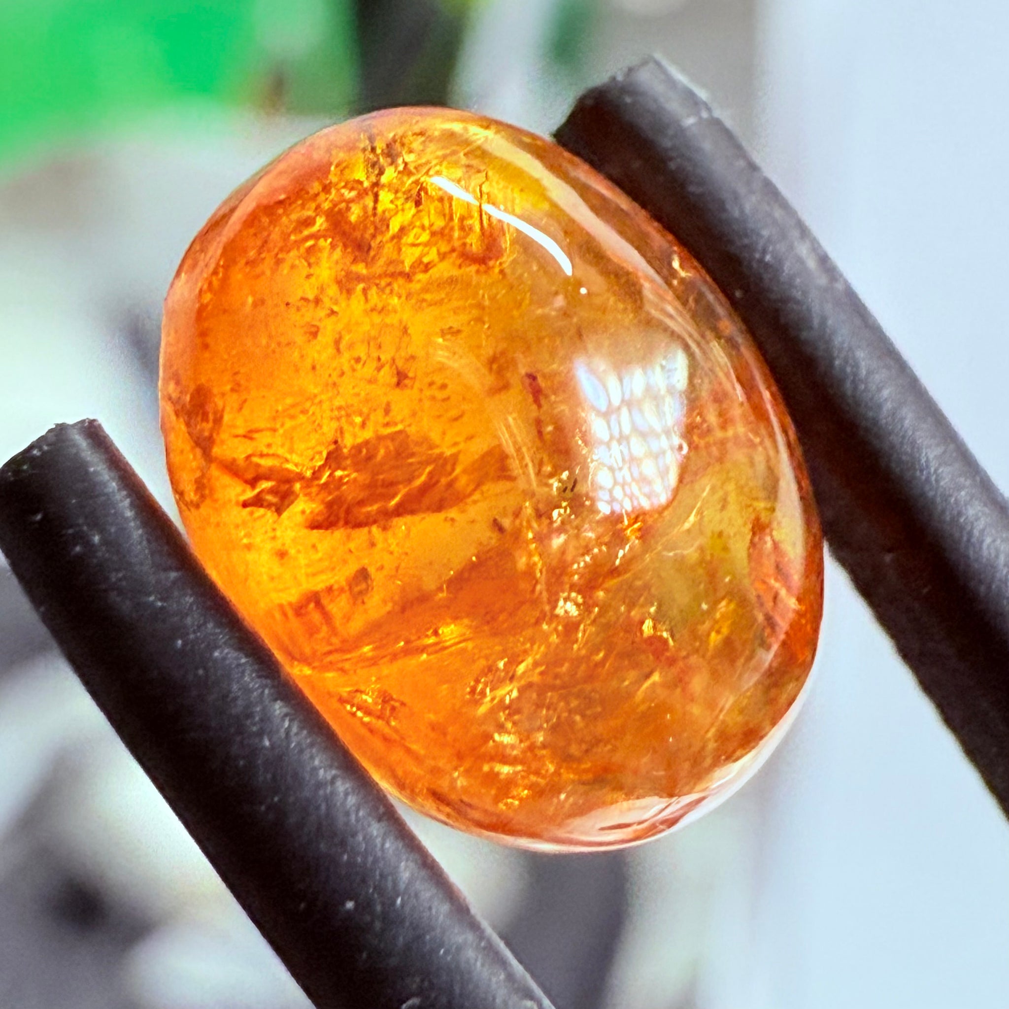 Mandarin Spessartite Cabochon, 4.27ct, Loliondo, Tanzania, Untreated Unheated