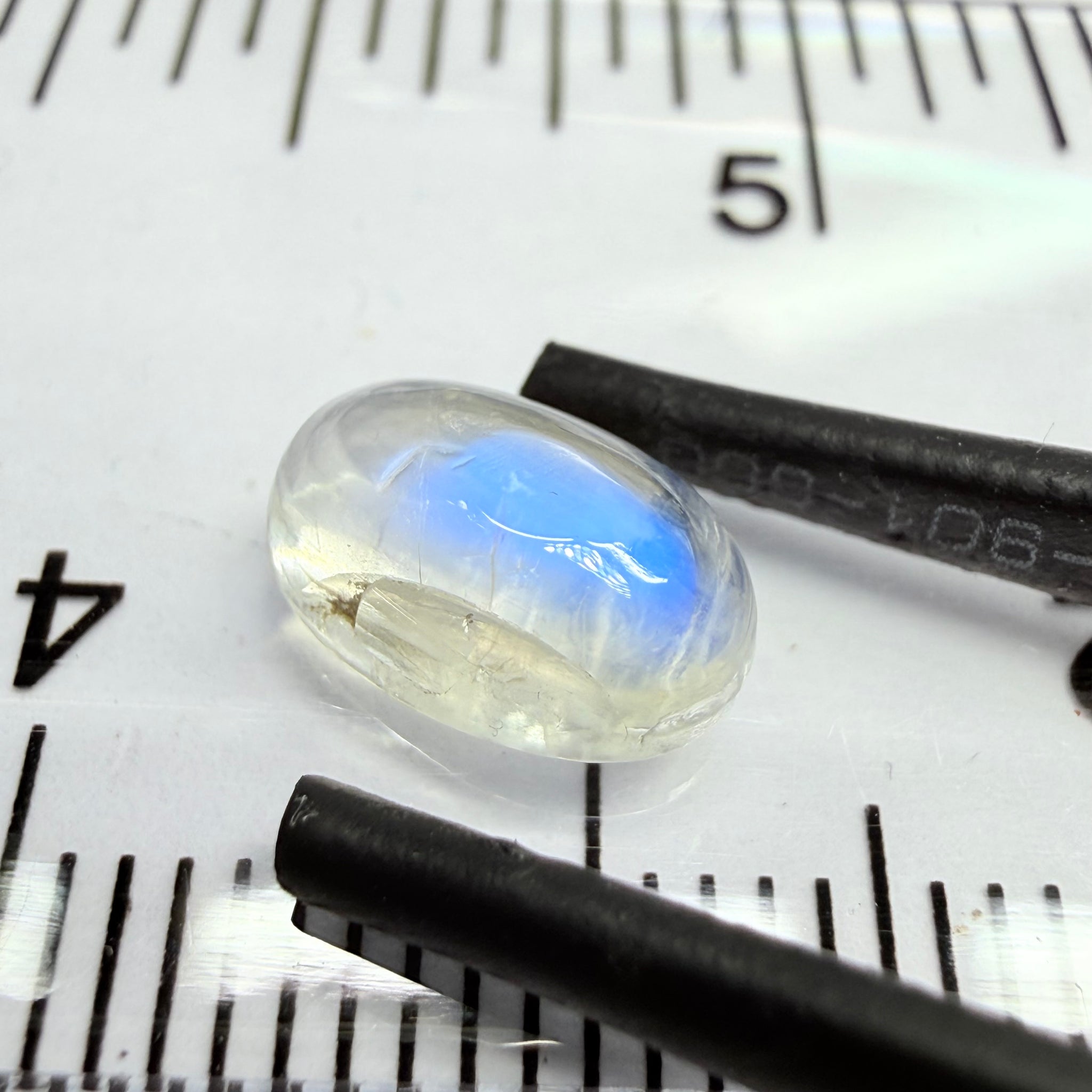Blue Sheen Moonstone Cabochon, 1.79ct, Tanzania, Untreated Unheated