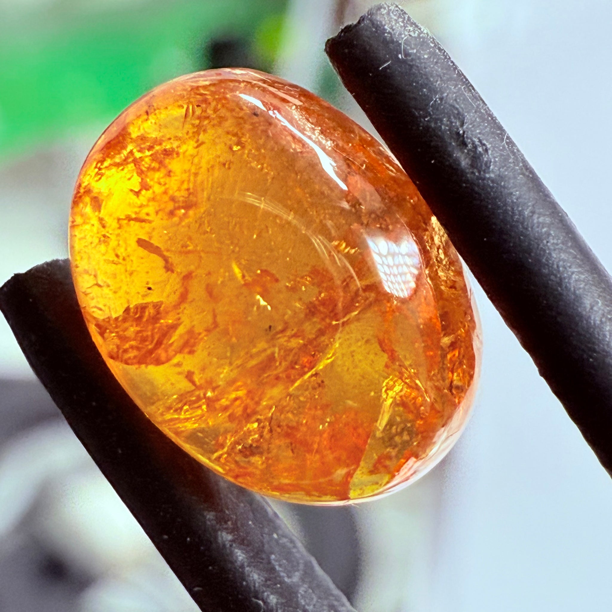 Mandarin Spessartite Cabochon, 4.27ct, Loliondo, Tanzania, Untreated Unheated