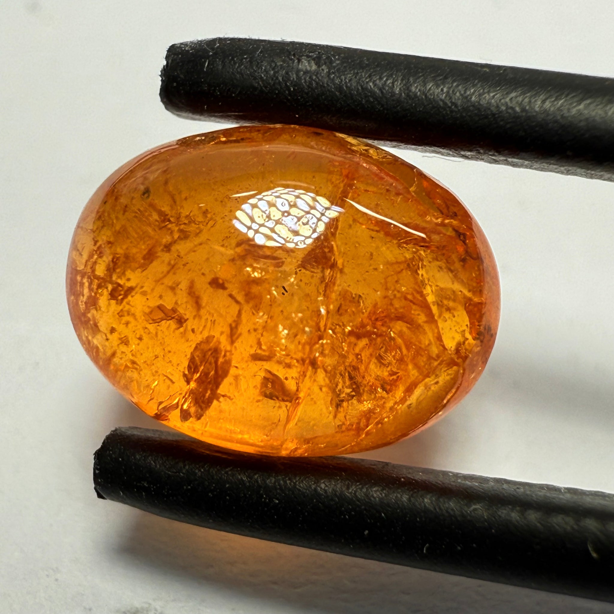 Mandarin Spessartite Cabochon, 4.27ct, Loliondo, Tanzania, Untreated Unheated