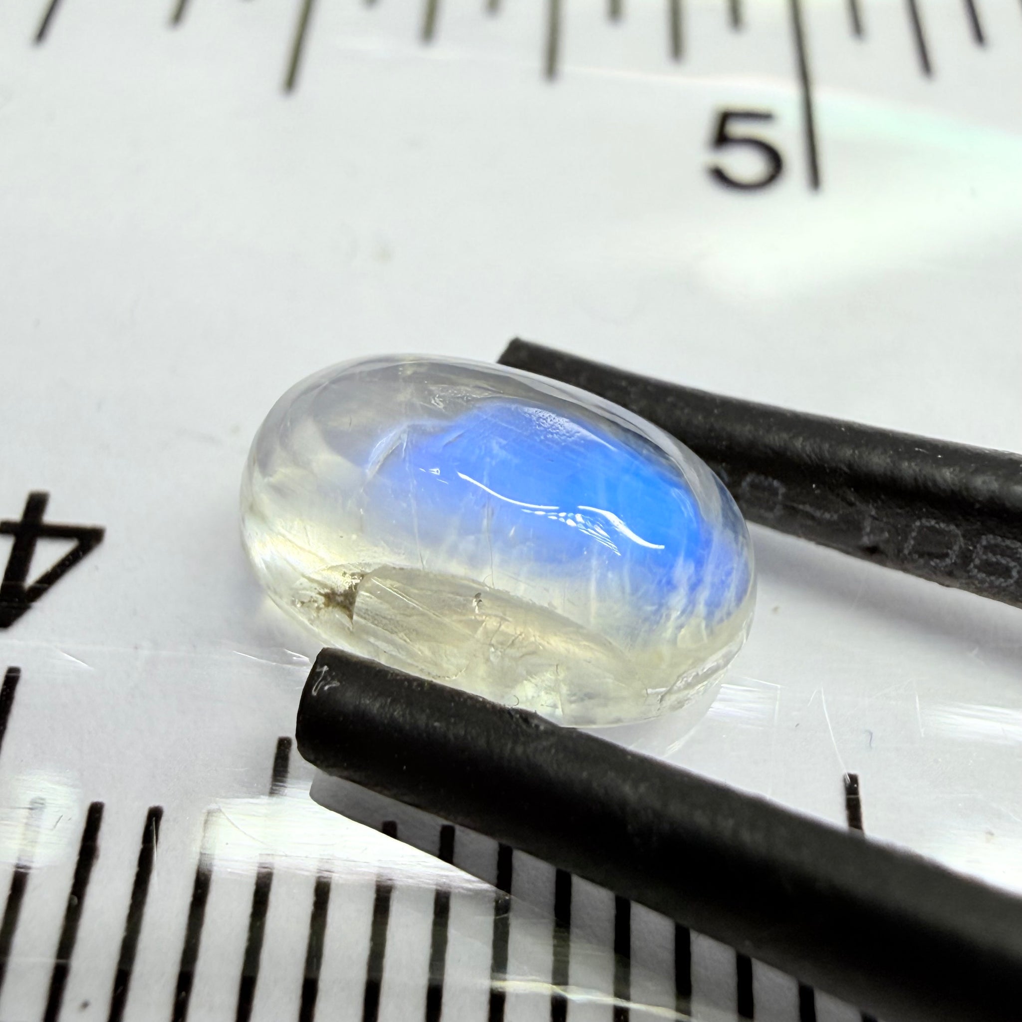 Blue Sheen Moonstone Cabochon, 1.79ct, Tanzania, Untreated Unheated