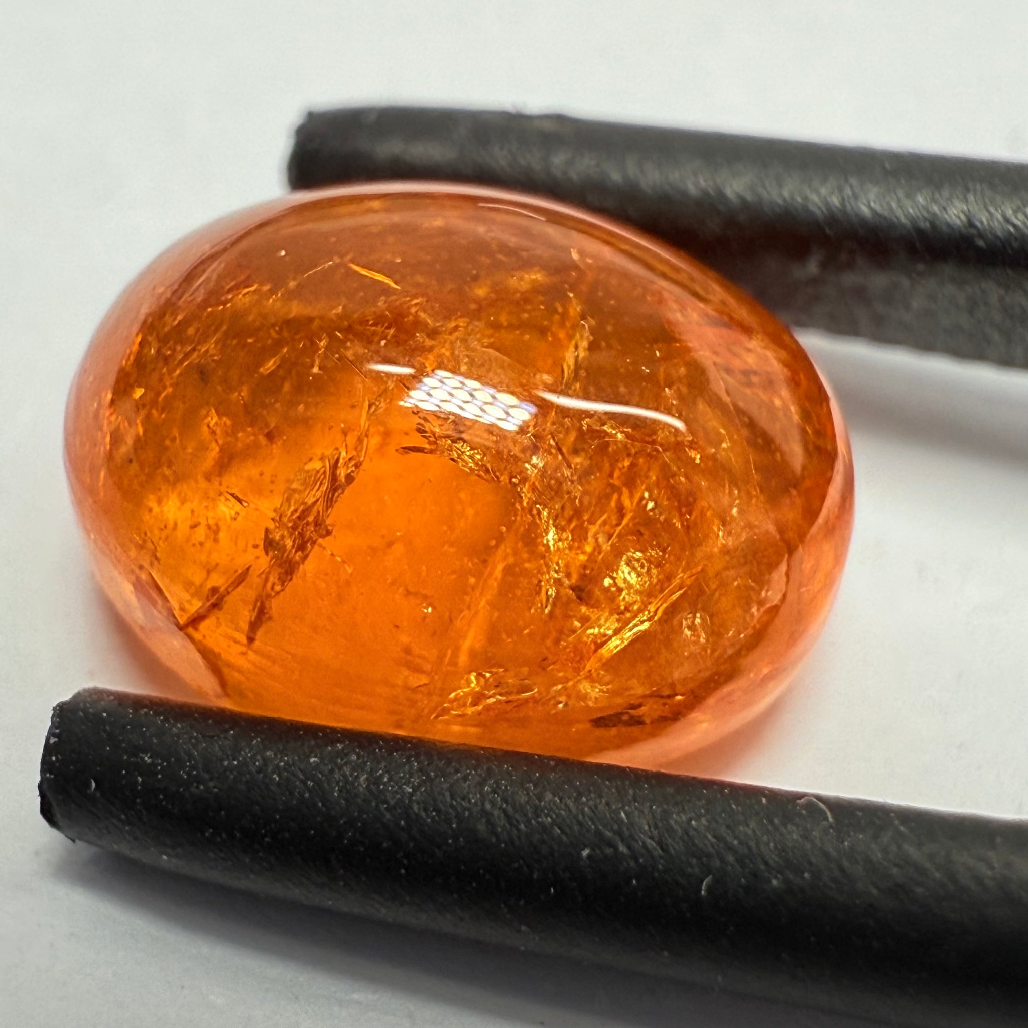Mandarin Spessartite Cabochon, 4.27ct, Loliondo, Tanzania, Untreated Unheated