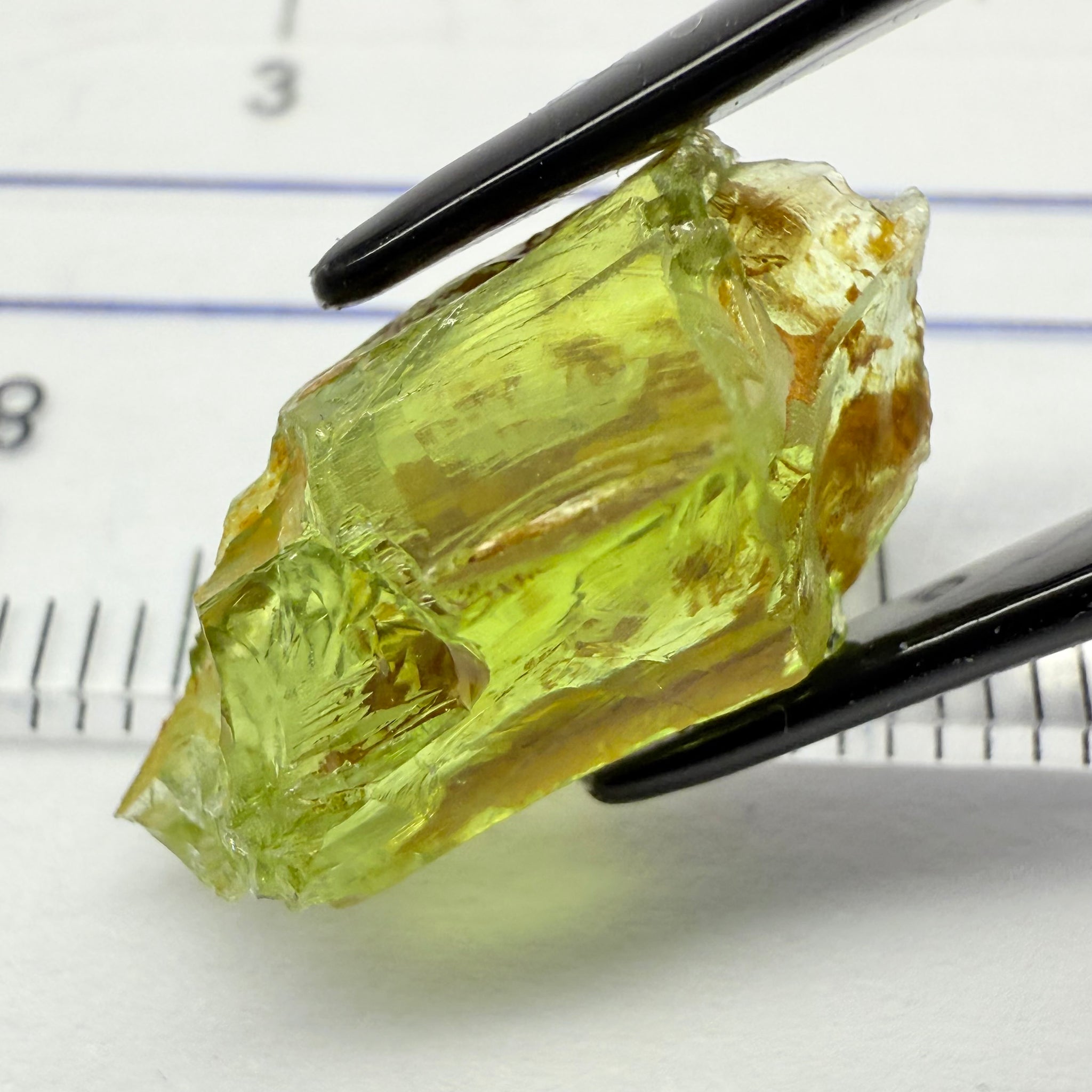 Peridot, 8.41ct, Dodoma, Tanzania, Untreated Unheated, just silky fine needling happening inside under a strong gemlight