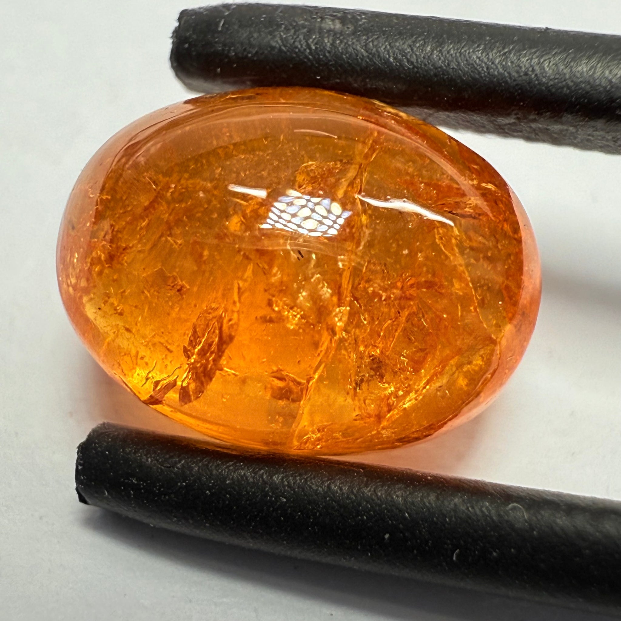 Mandarin Spessartite Cabochon, 4.27ct, Loliondo, Tanzania, Untreated Unheated