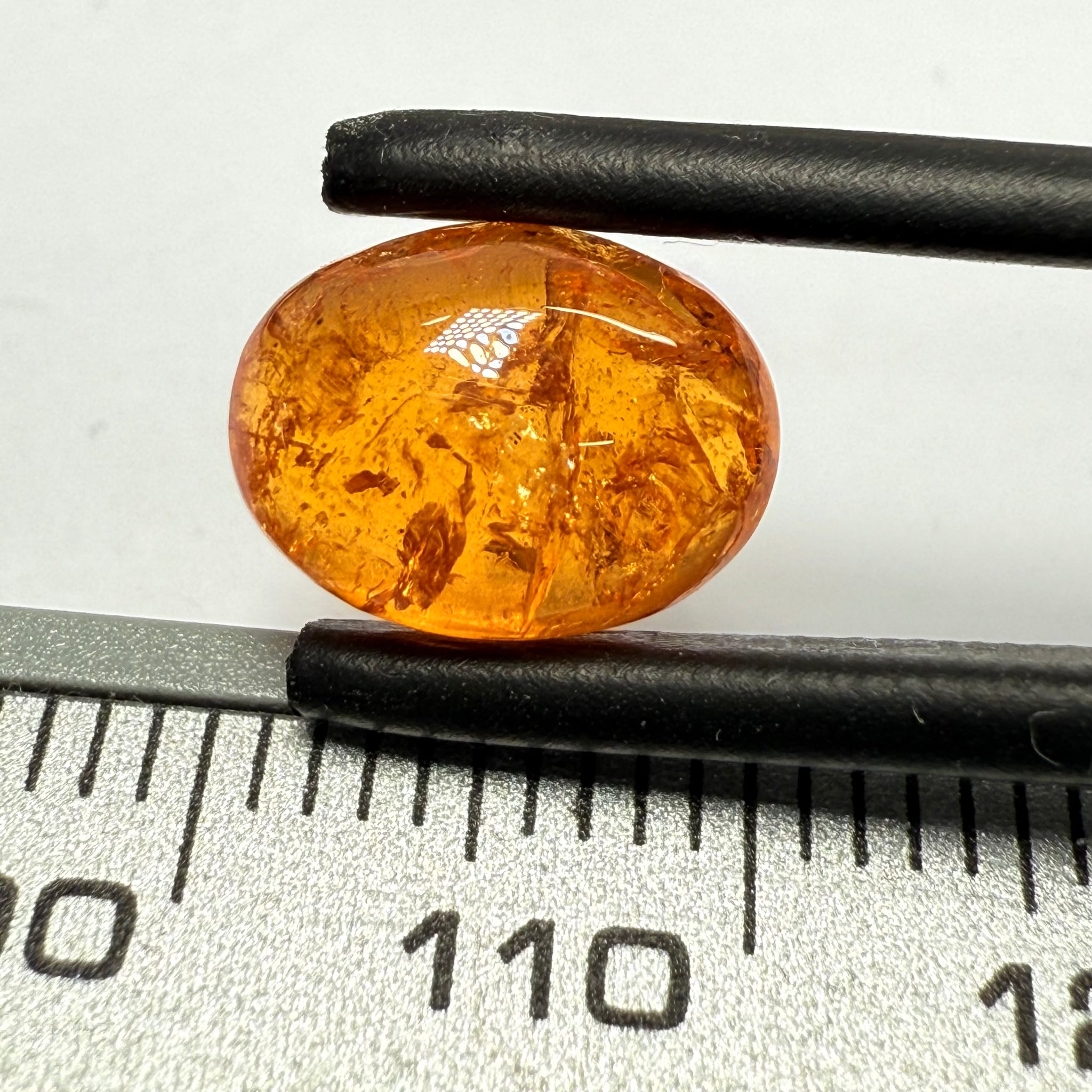 Mandarin Spessartite Cabochon, 4.27ct, Loliondo, Tanzania, Untreated Unheated