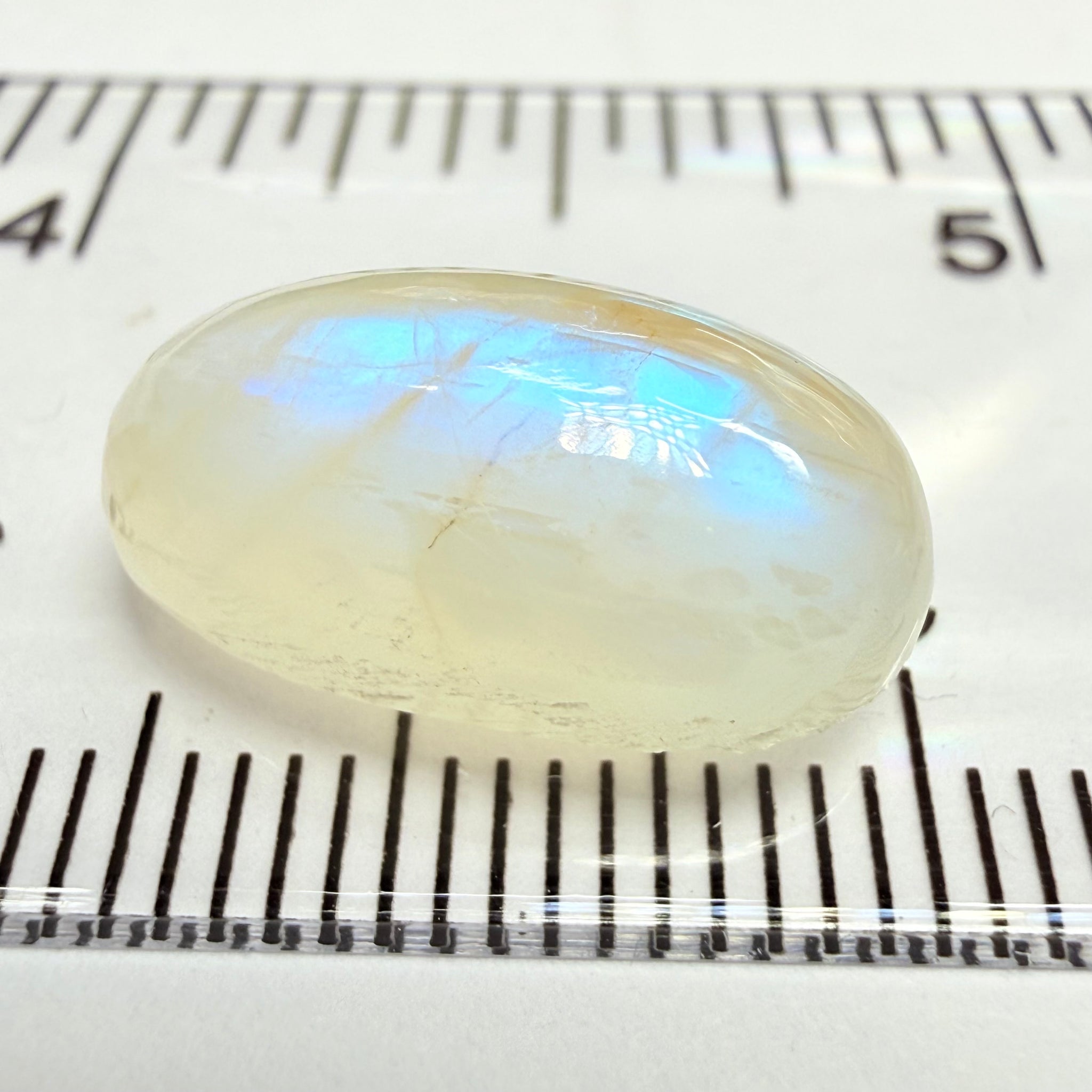 Blue Sheen Moonstone Cabochon, 7.84ct, Tanzania, Untreated Unheated