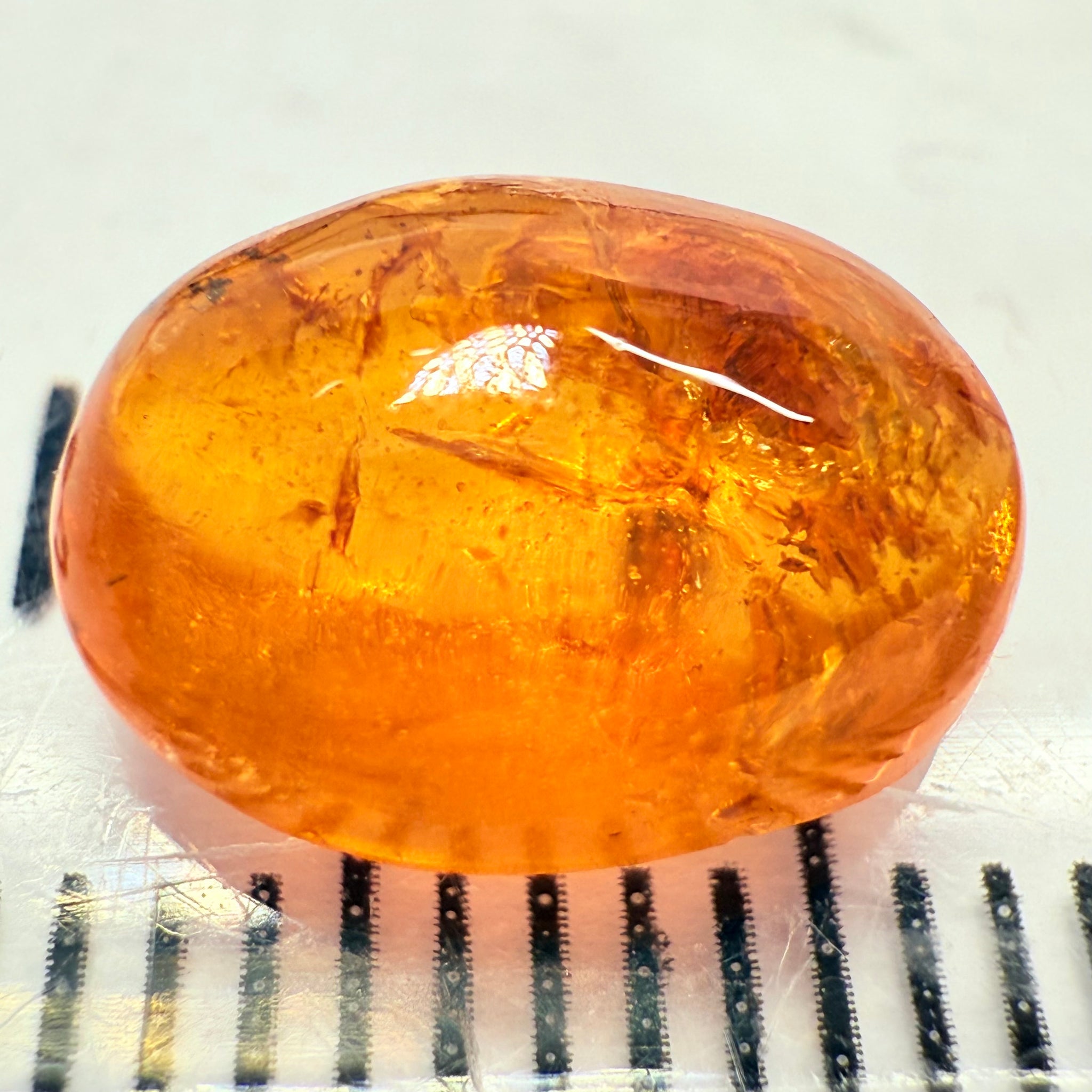 Mandarin Spessartite Cabochon, 4.10ct, Loliondo, Tanzania, Untreated Unheated