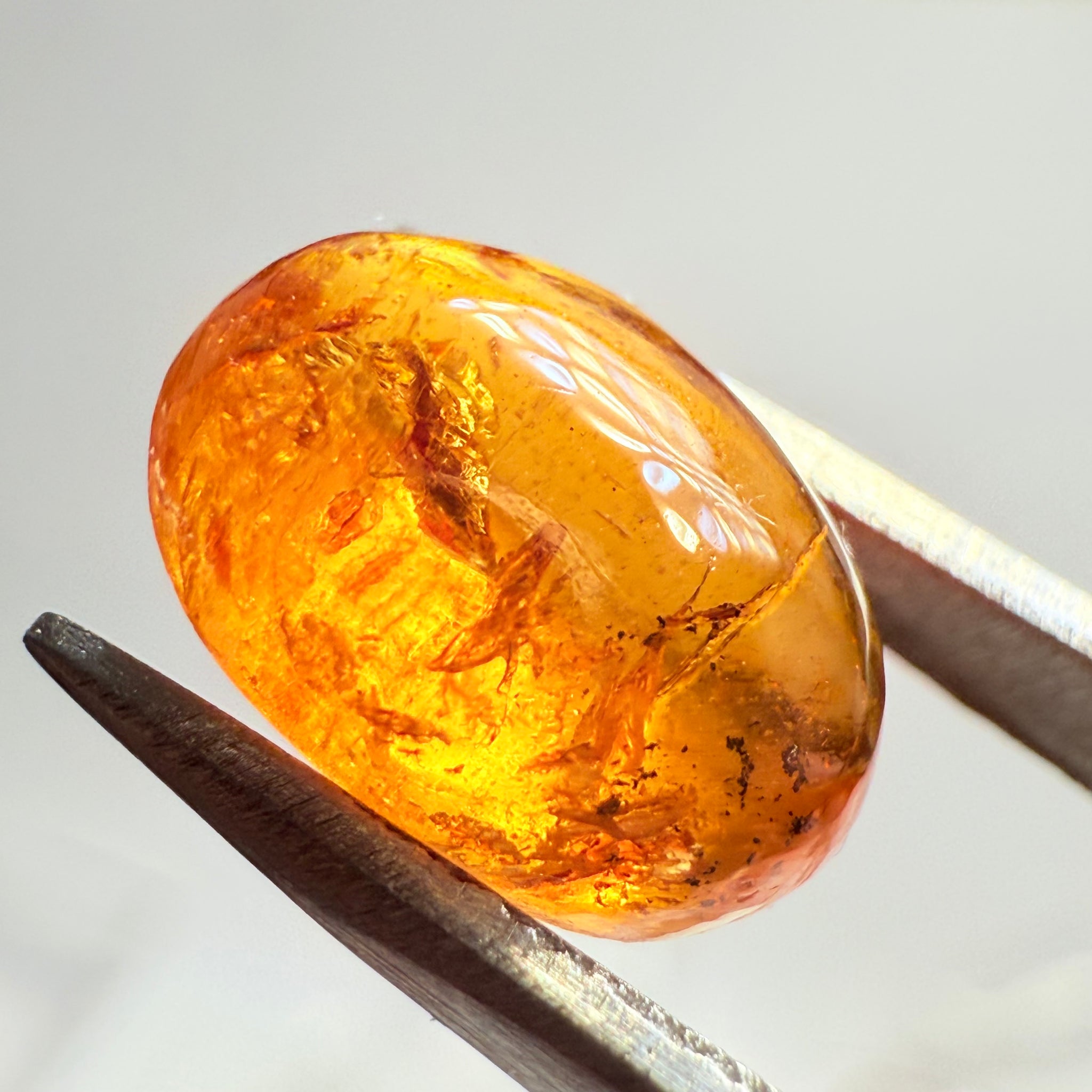 Mandarin Spessartite Cabochon, 4.10ct, Loliondo, Tanzania, Untreated Unheated
