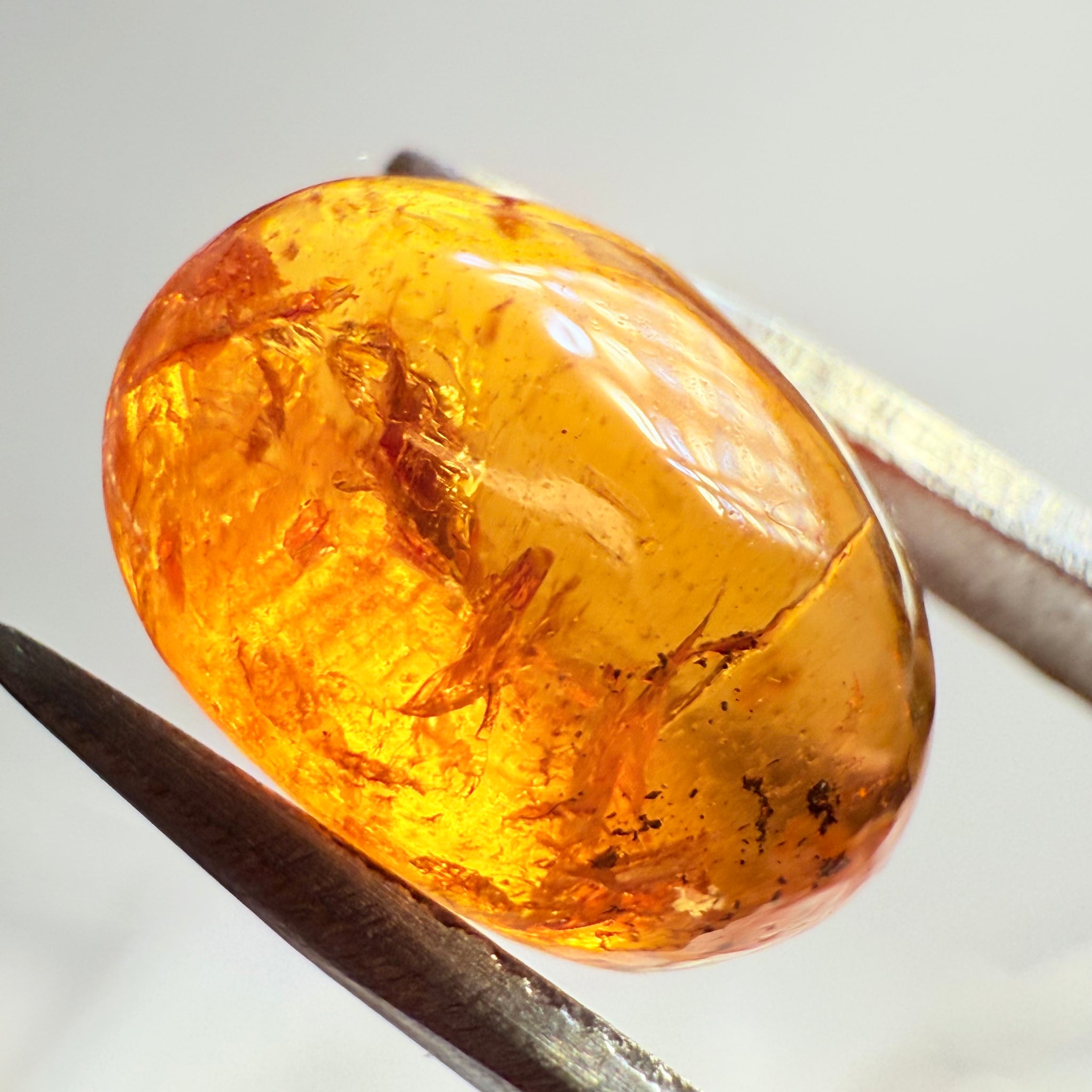 Mandarin Spessartite Cabochon, 4.10ct, Loliondo, Tanzania, Untreated Unheated